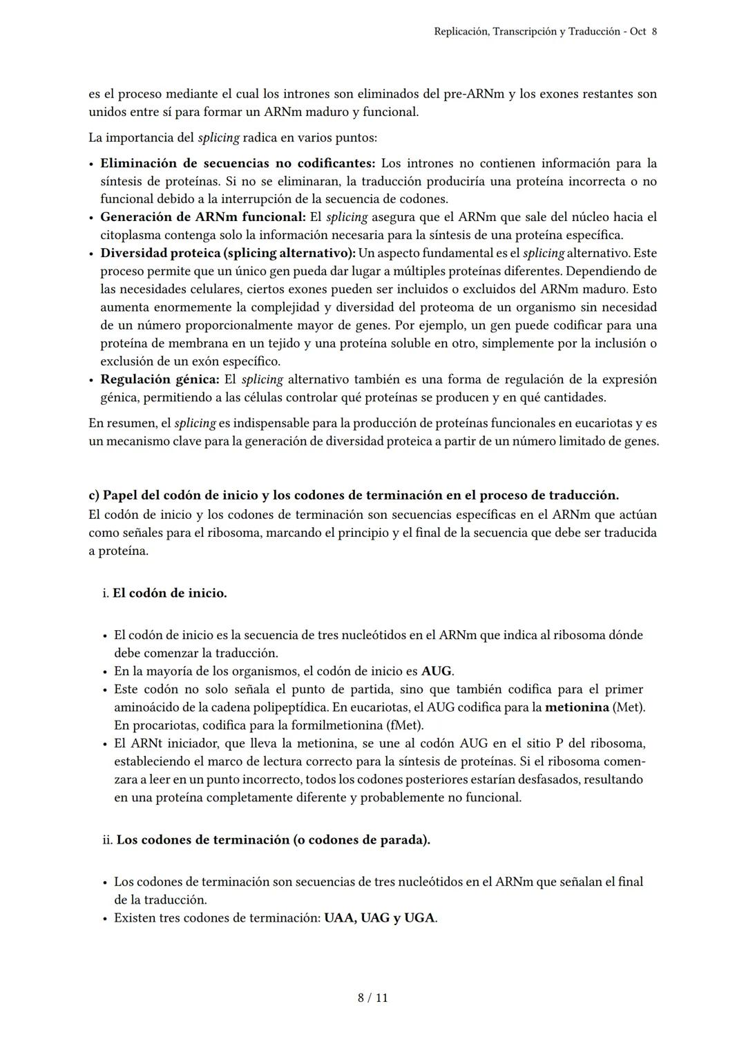 # Replicación, Transcripción y Traducción

Generado por Cielo Guzmán Barreto - Oct 8

Descripción: Este examen cubre los temas de replicació