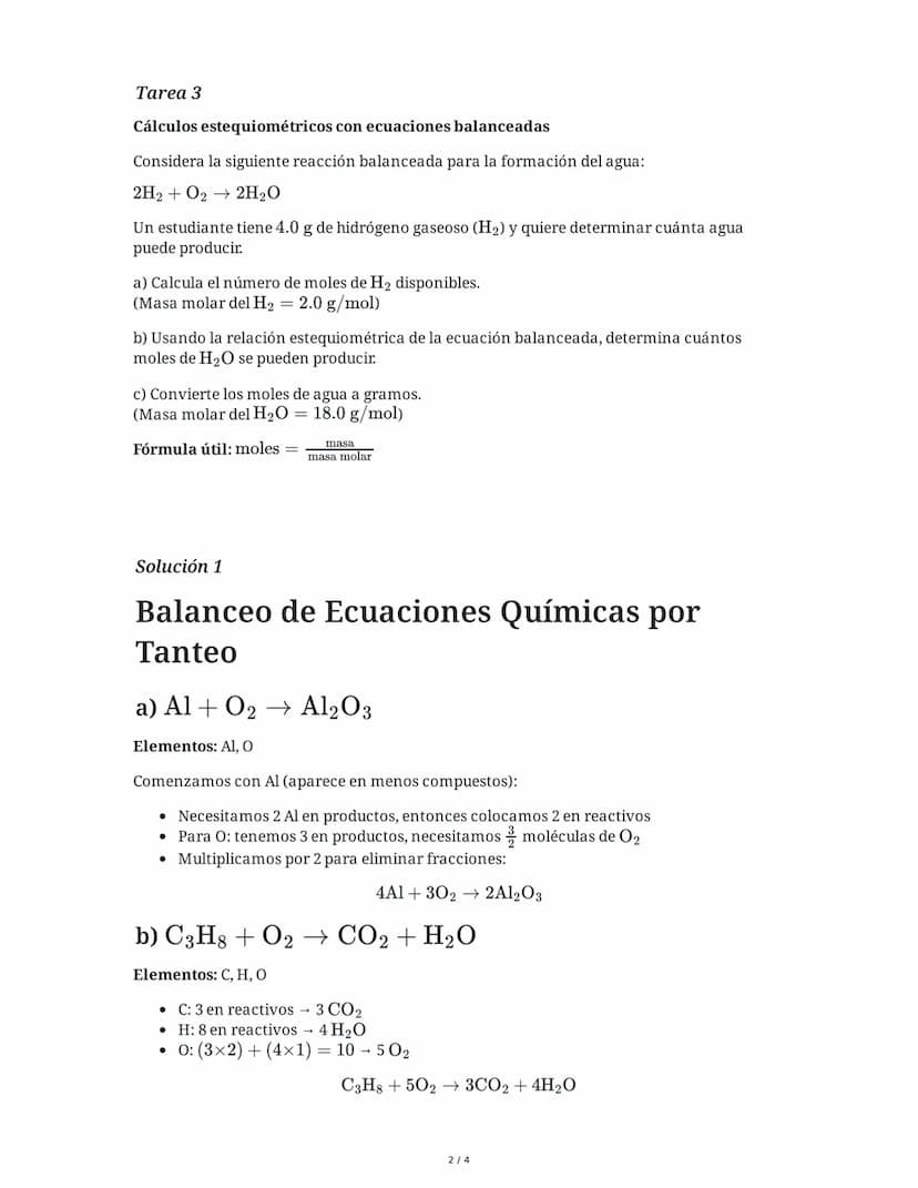 2 June 2025
Reacciones Redox y Balanceo Químico
Tarea 1
Balanceo de ecuaciones químicas por el método de tanteo
Balancea las siguientes ecua