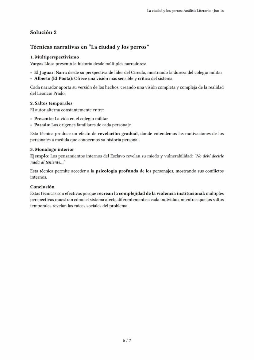 La ciudad y los perros: Análisis Literario
Generado por Gabriel Parodis - Jun 16
Descripción: Evaluación de comprensión y análisis de person