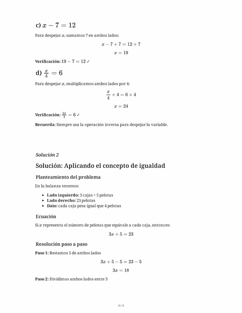# Resolución de Ecuaciones Algebraicas y el Concepto de Igualdad

3 June 2025

## Tarea 1

### Resolviendo ecuaciones básicas

Resuelve las 