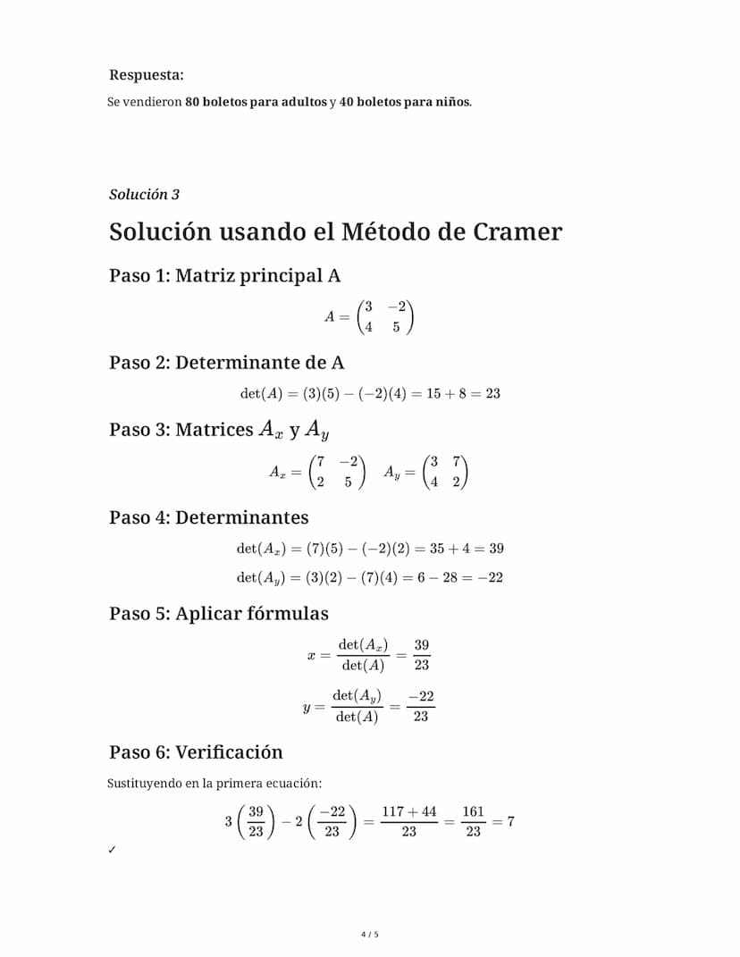 29 May 2025
Resolución de Ecuaciones Lineales 2x2
Tarea 1
Método de Sustitución
Resuelve el siguiente sistema de ecuaciones lineales usando 