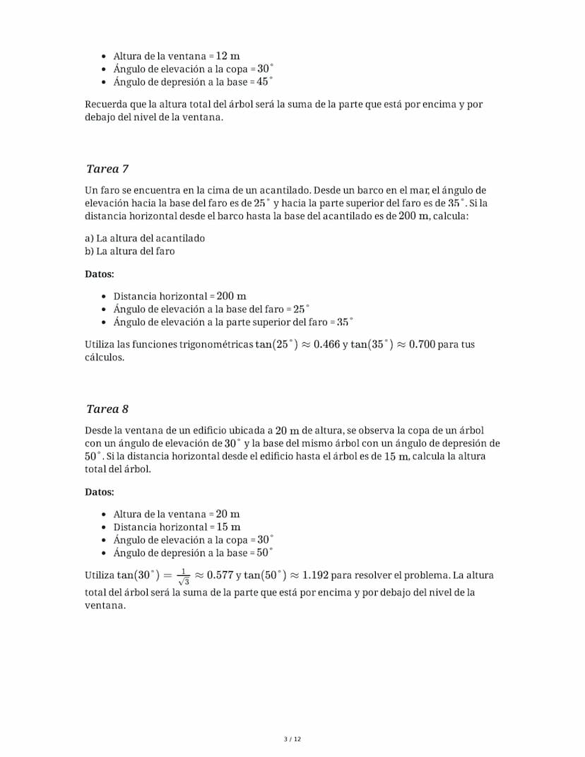 5 June 2025
Trigonometría: Cálculo de Alturas con Ángulos
Tarea 1
Una antena de telecomunicaciones proyecta una sombra de 18 m cuando el áng