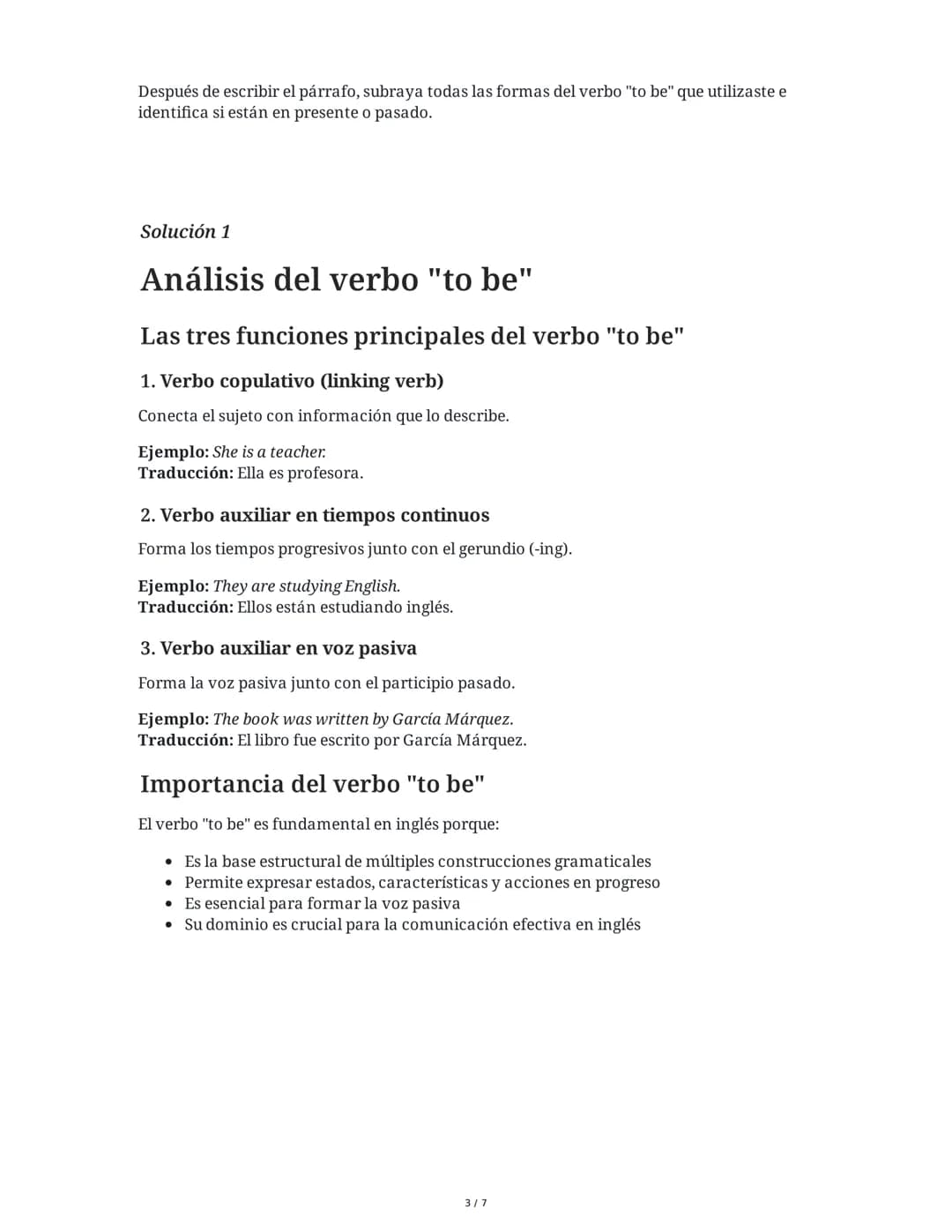 29 May 2025
Verbo 'To Be' y Pasado Simple en Inglés
Tarea 1
Análisis del verbo "to be"
Basándote en tus apuntes sobre el verbo "to be", expl