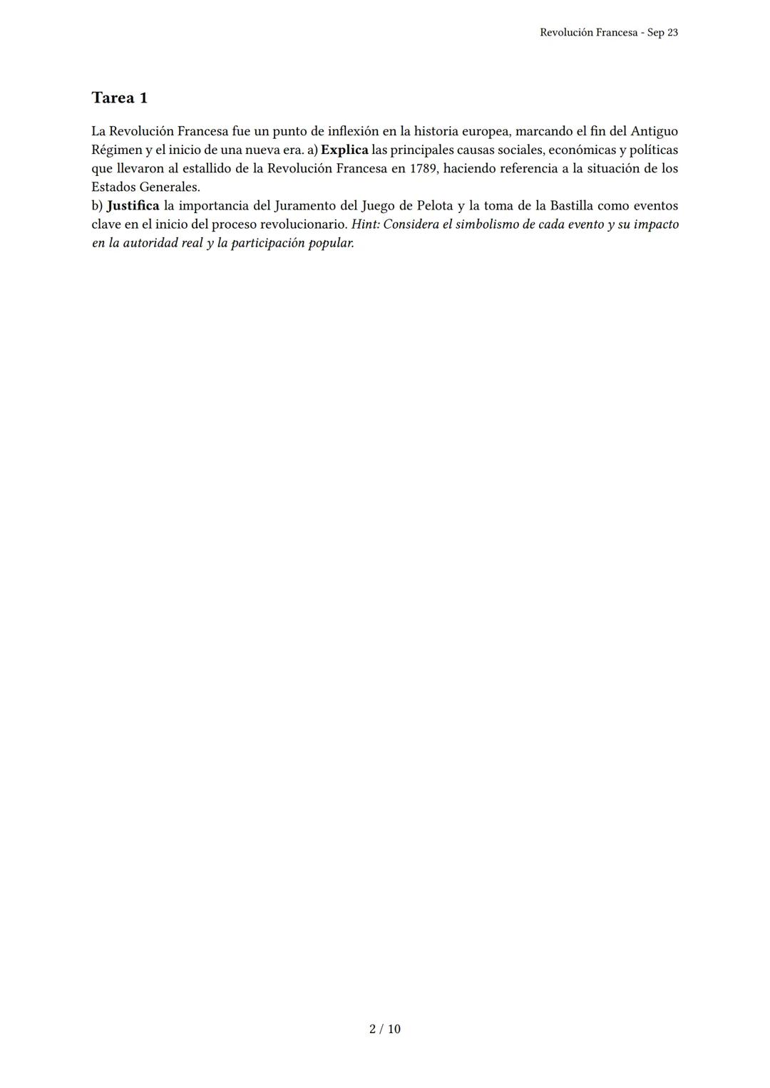# Revolución Francesa

Generado por Knowunity - Sep 23

Descripción: Este examen cubre la Revolución Francesa, sus causas, desarrollo y cons