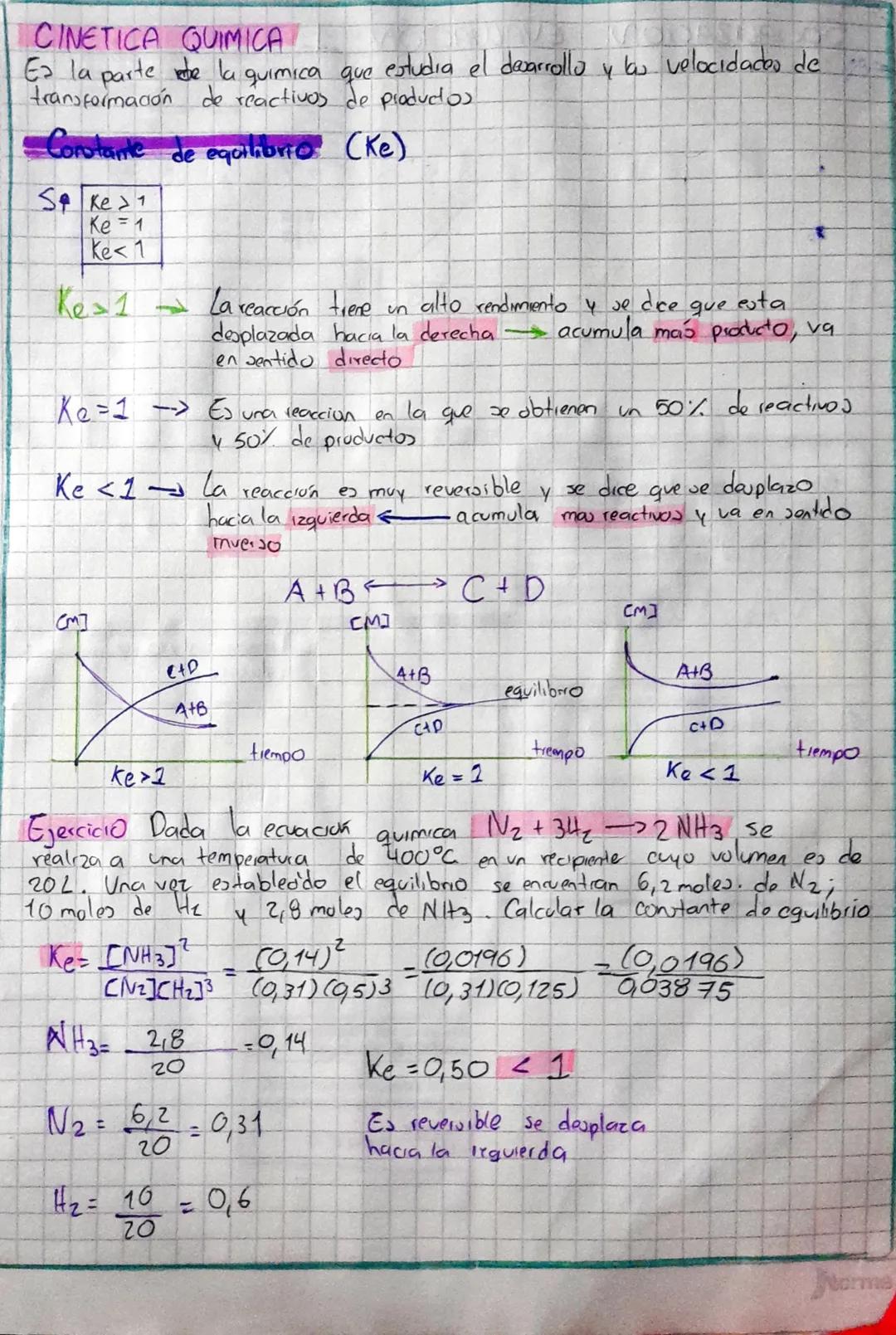# EQUILIBRIO QUIMICO.
Es una reacción quimica los reaccionantes se transforman
en los productos y se representa en la siguiente ecuación.