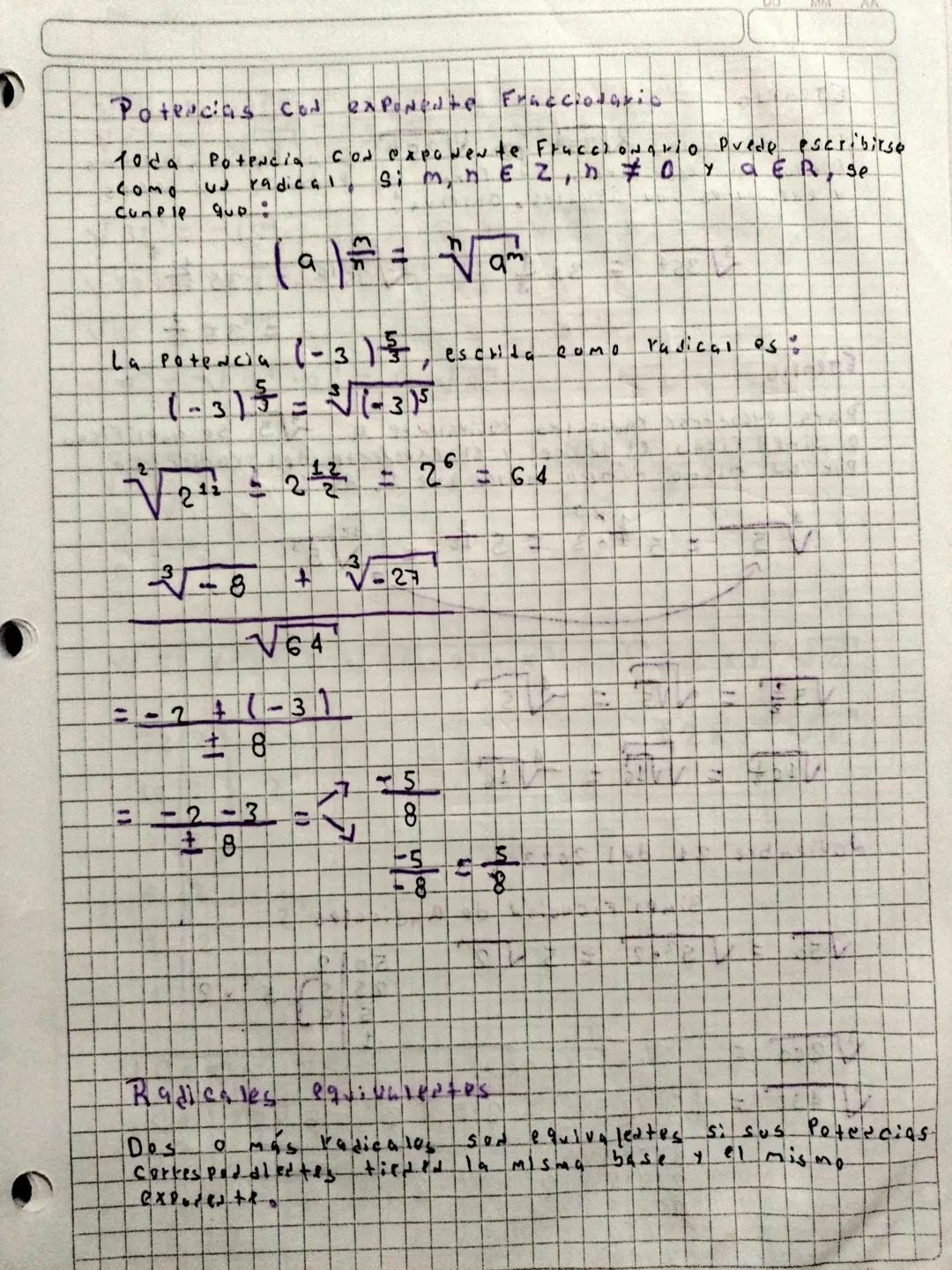 Potencias Cod
10da
COMO
Cumple
exponente
Fracciodaric
Potencia cos exponente Fraccionario Puede escribirse
ER, se
us radical Sim2, n % 0
gup