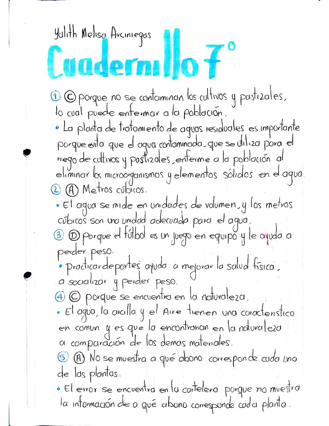 Talleres y Cuadernillos de Ciencias Naturales Grado 7 y 11: ICFES y Tratamiento de Aguas