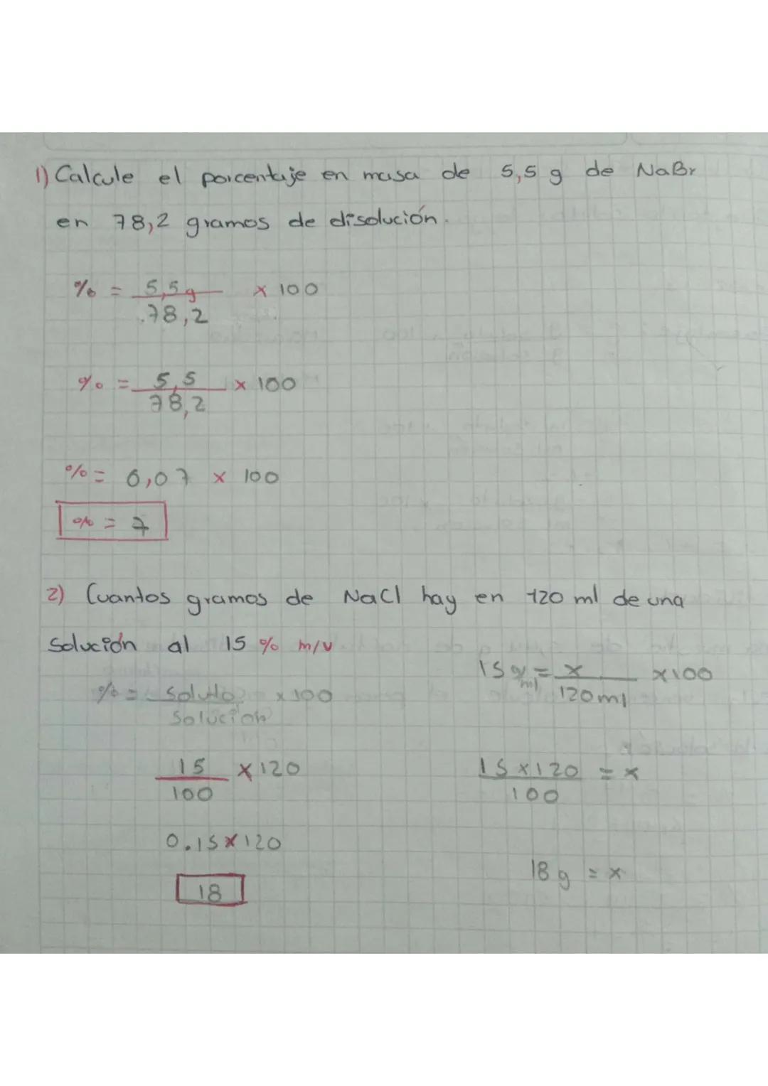 Unidades de Concentración.
Que tanto soluto tengo
Fisicas
Porcentaje: $\frac{\%}{m} = \frac{g \text{ Soluto} \times 100}{g \text{ solució