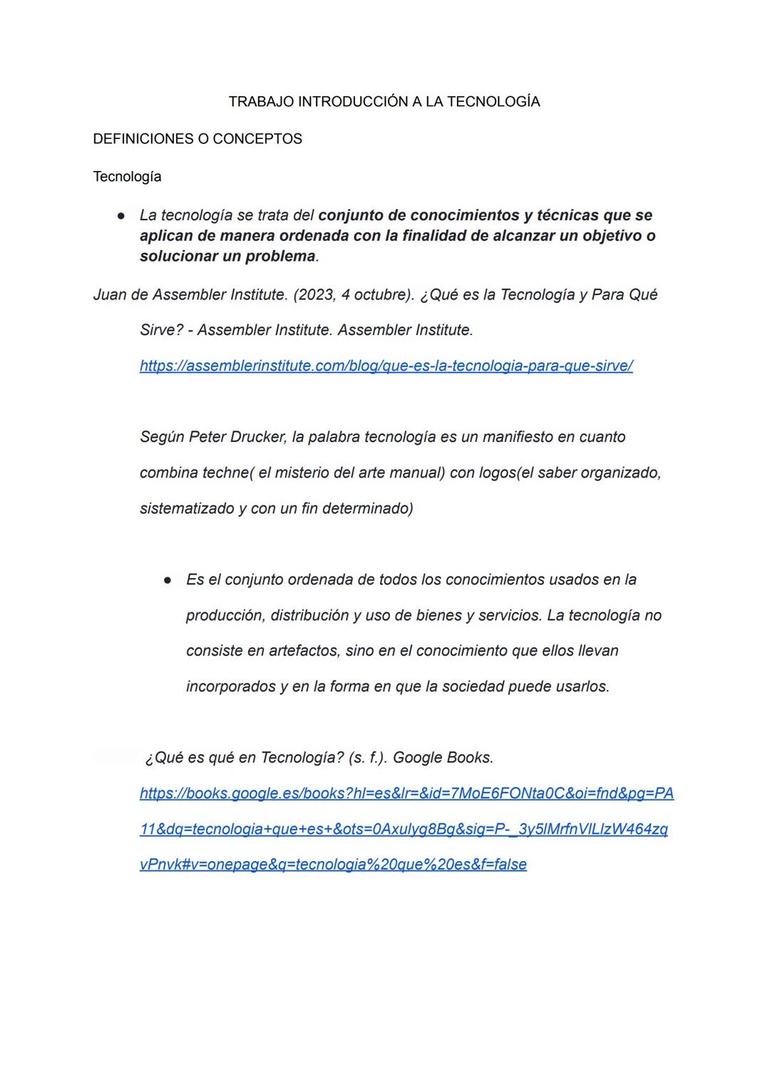 Introducción a la tecnología