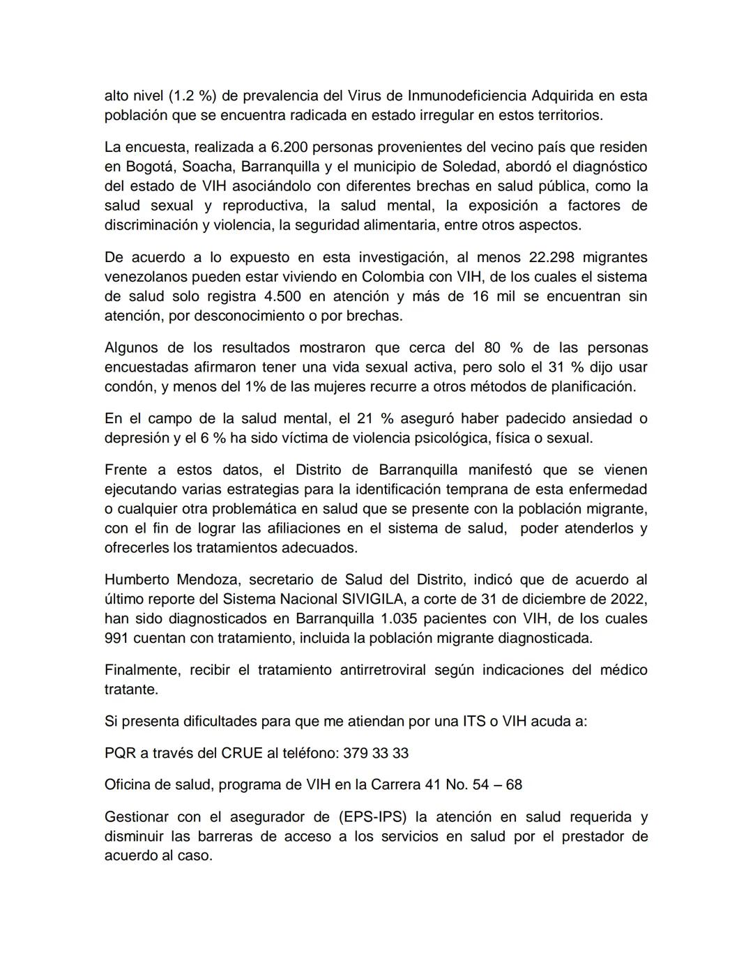 ESTRATEGIAS DE CONTROL Y SALUD PUBLICA DEL DISTRITRO DE
BARRANQUILLA PARA PREVENIR ETS
NOMBRES:
MARIA JOSE MERCADO, MARIANA RUIZ, MARIA DE L