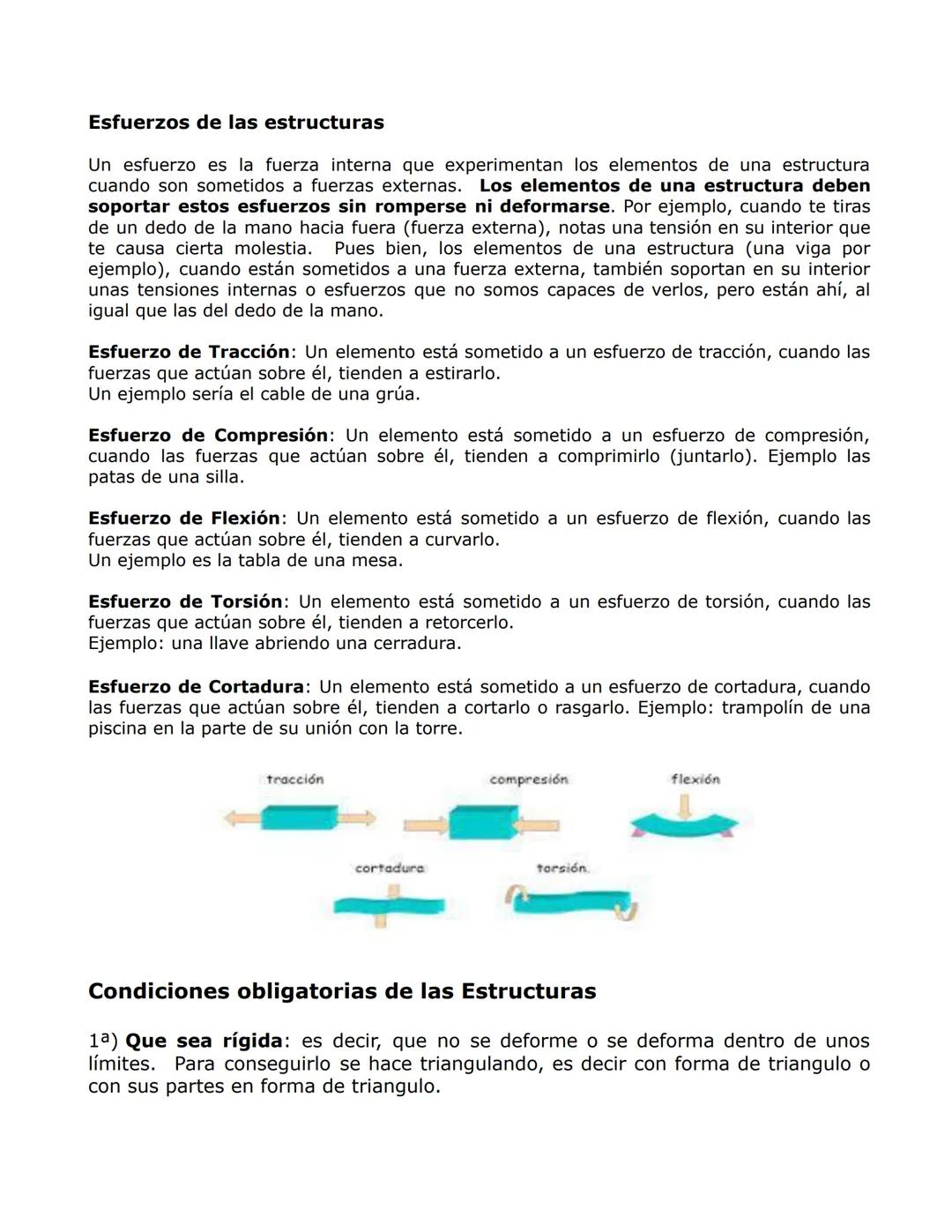 LAS ESTRUCTURAS
Una estructura es un conjunto de elementos unidos entre si, con la misión de
soportar las fuerzas que actúan sobre ellos.
PO