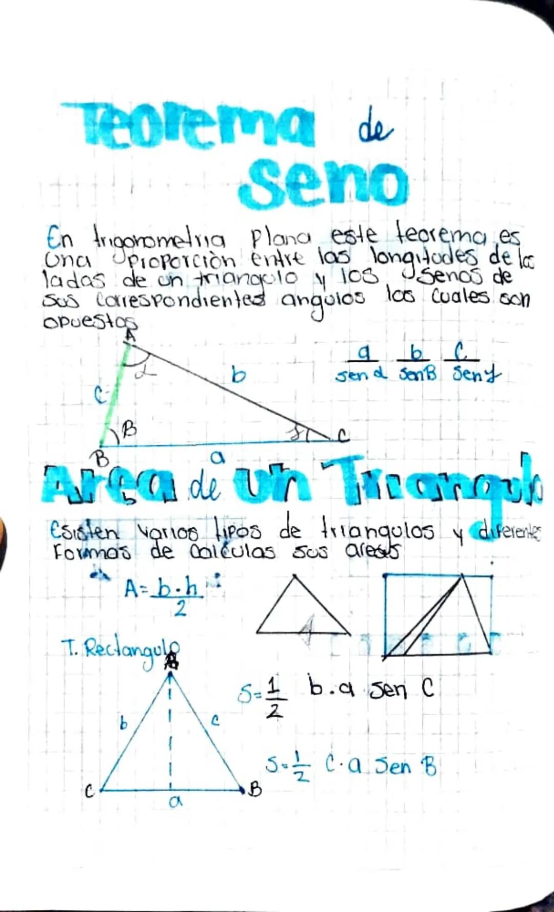 # Teorema de
Seno
En trigonometria Plana este teorema es
Una proporción entre las longitudes de la
ladas de on triangulo y los senos de
Sus