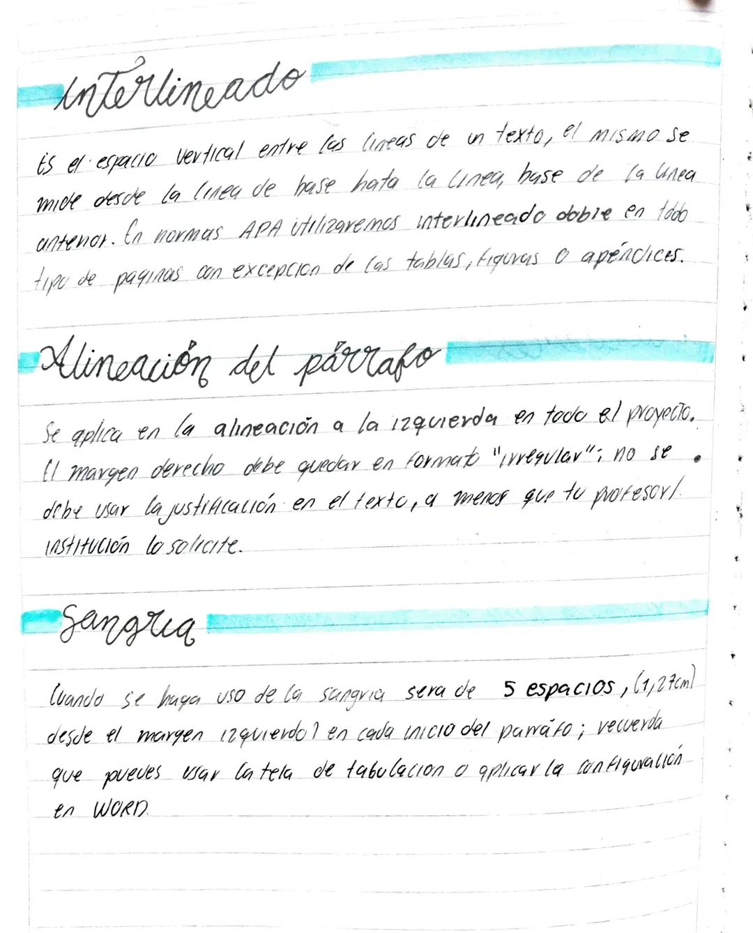 Vormas APA
papel: Tamaño carta
Tipo de letra : Avial - Time news Roman
Tamaño de letra: 12 puntos
Espaciado Interlineado 2.0, Sin espacio en