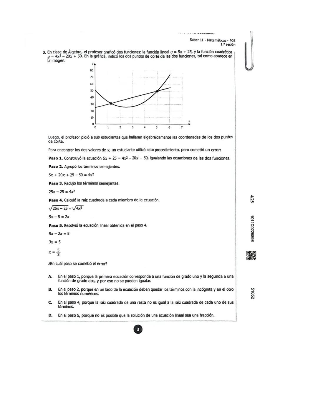 U
icfes***
MATEMÁTICAS
1. La figura muestra el triángulo rectángulo EFG.
¿Cuál segmento representa la hipotenusa del triángulo rectángulo E