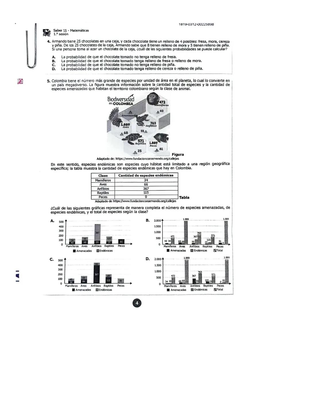 U
icfes***
MATEMÁTICAS
1. La figura muestra el triángulo rectángulo EFG.
¿Cuál segmento representa la hipotenusa del triángulo rectángulo E