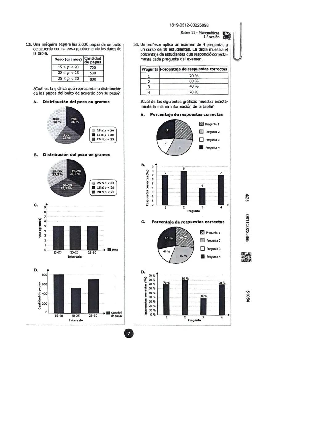 U
icfes***
MATEMÁTICAS
1. La figura muestra el triángulo rectángulo EFG.
¿Cuál segmento representa la hipotenusa del triángulo rectángulo E