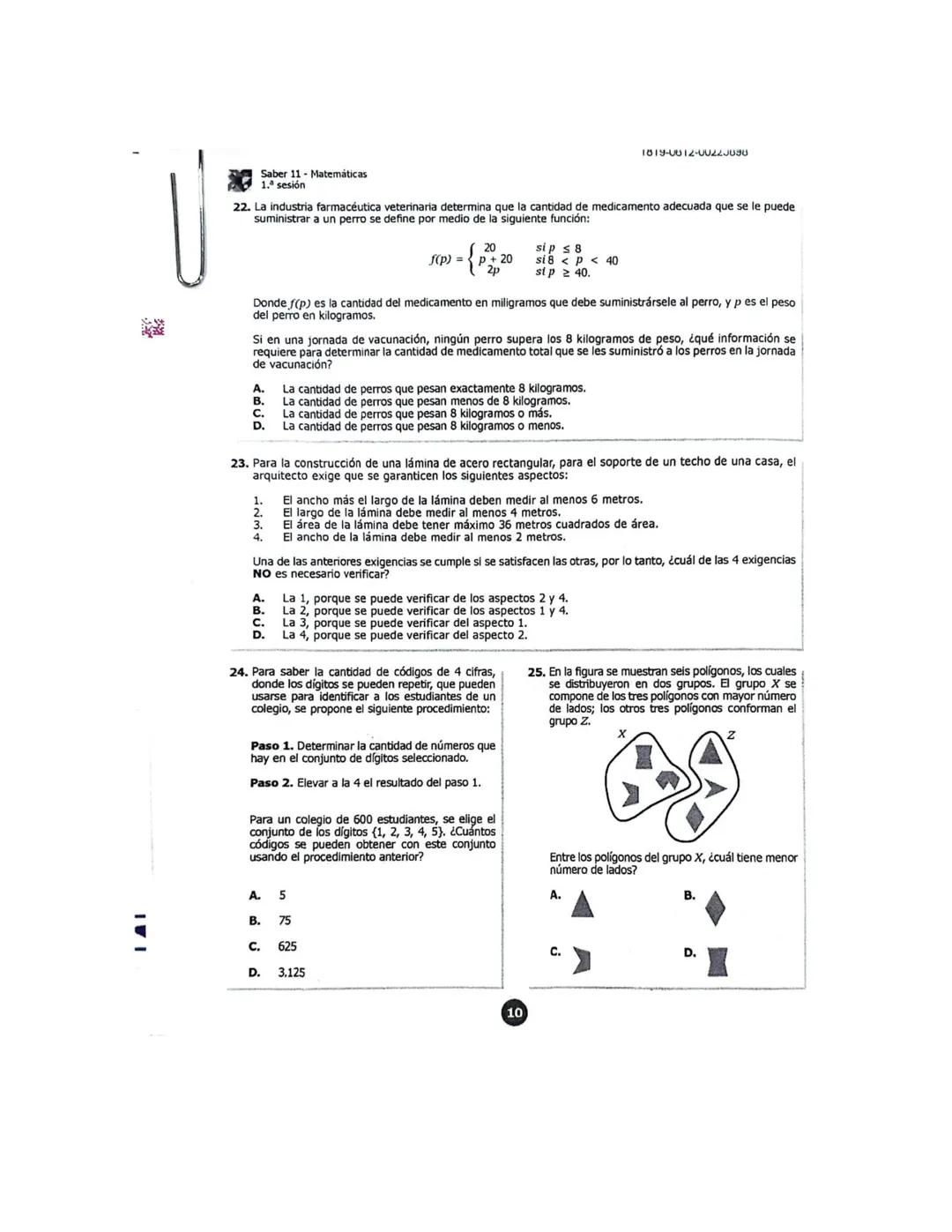 U
icfes***
MATEMÁTICAS
1. La figura muestra el triángulo rectángulo EFG.
¿Cuál segmento representa la hipotenusa del triángulo rectángulo E