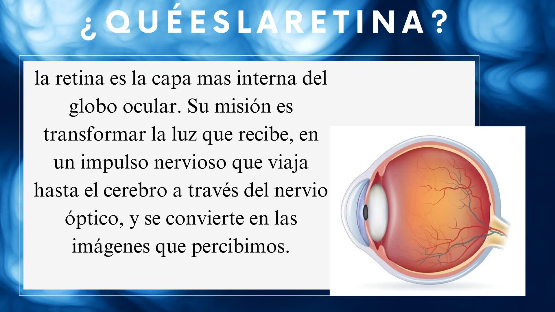 HOY PRESENTAMOS:
CARACTERISTICAS DEL OJO, IRIS Y RETINA
BY:
JAIME CORTES Y LINA ACERO
DOCENTE :ING.VICTOR ALFONSO MARTÍNEZ # ¡BIENVENIDOS