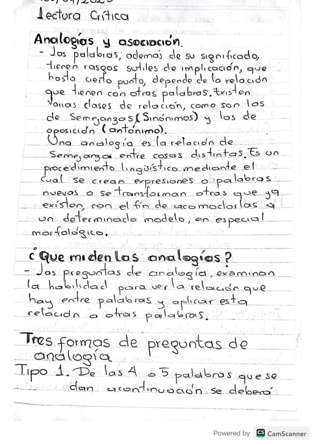 Lectura Crítica
Analogías y asociación.
- Jos palabras, además de su significado,
tienen rasgos sutiles de implicación, que
hasta cierto pu