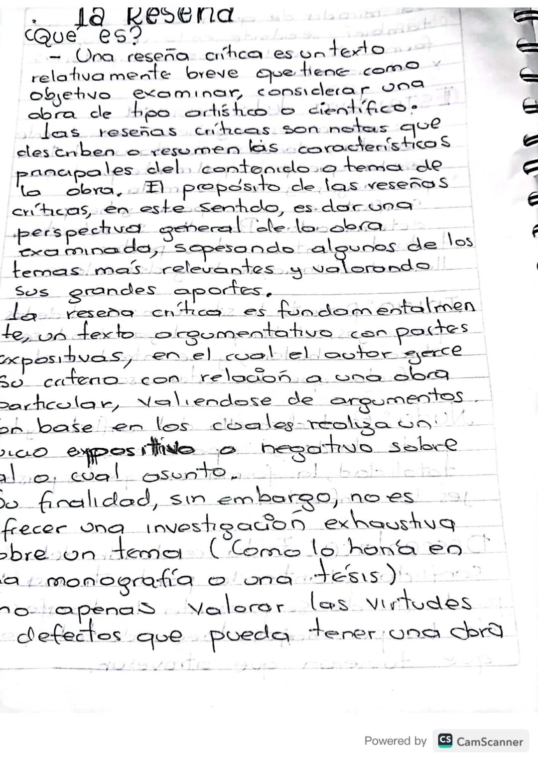 # La Resena
Que es?
- Una reseña crítica es un texto
relativamente breve que tiene como
objetivo examinar, considerar una
obra de tipo art