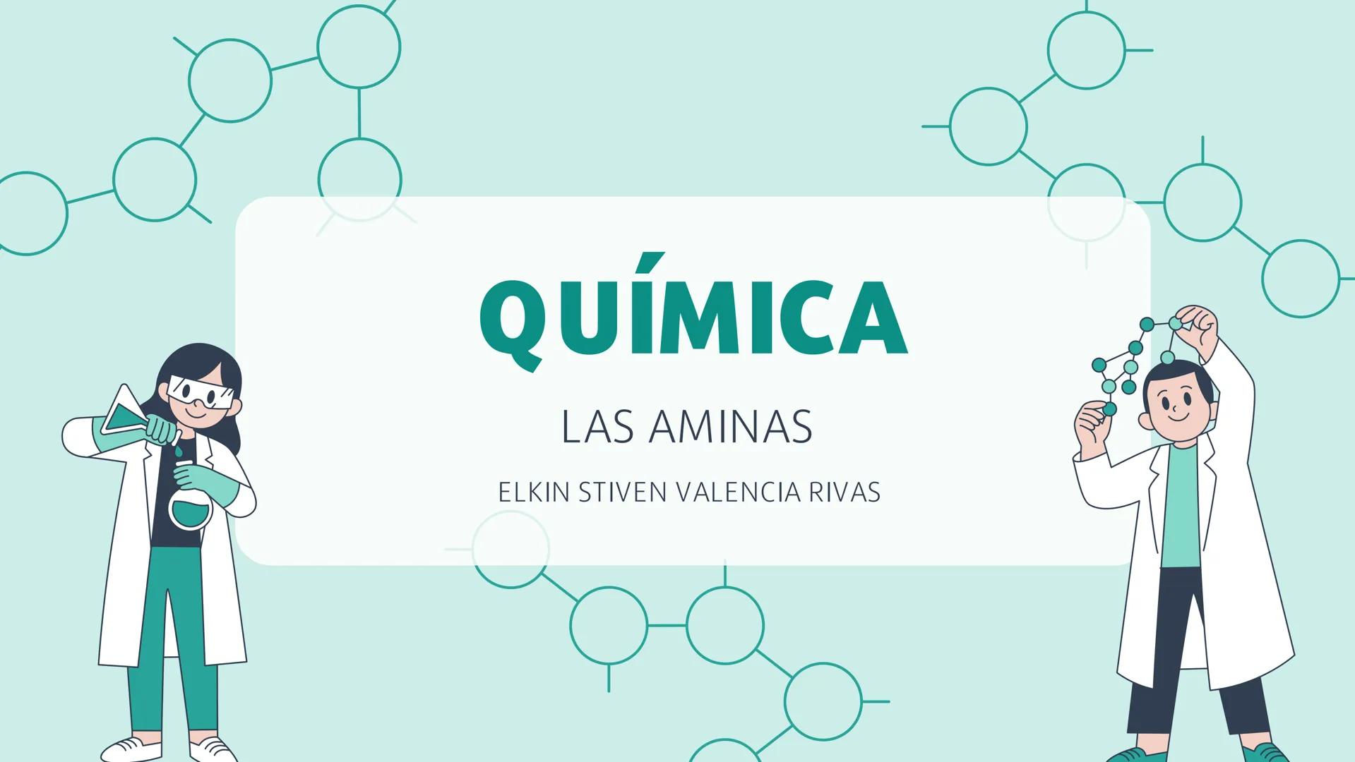 # QUÍMICA
LAS AMINAS
ELKIN STIVEN VALENCIA RIVAS # Índice
01 Introducción.
02 Características
03 Estructura
04 Donde lo encuentras
05