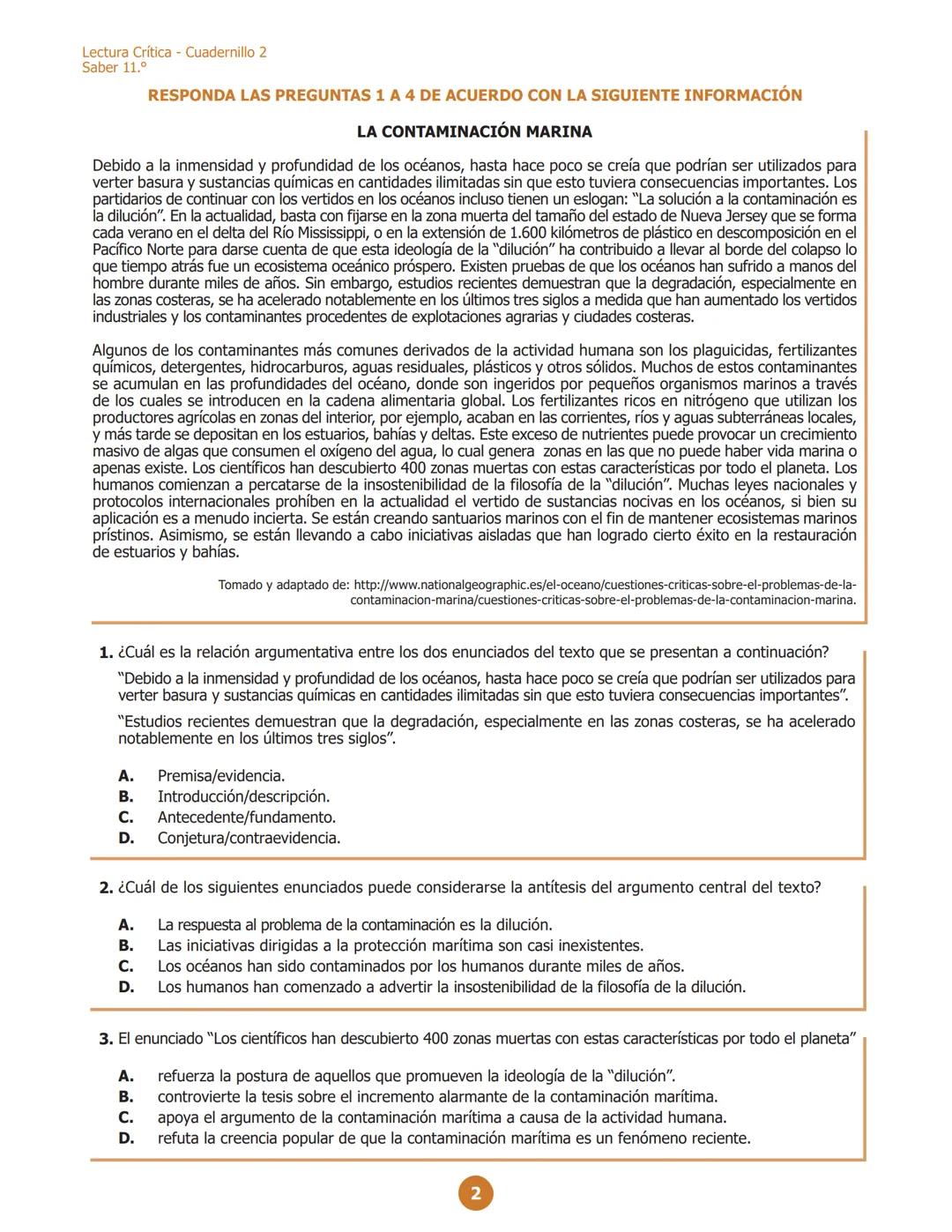 # La educación
es de todos
Mineducación
# Lectura Crítica
Cuadernillo 2 2021
G11.L.A
L112
# 11.°
GRADO
¡Hola!
Queremos agradecer tu pa