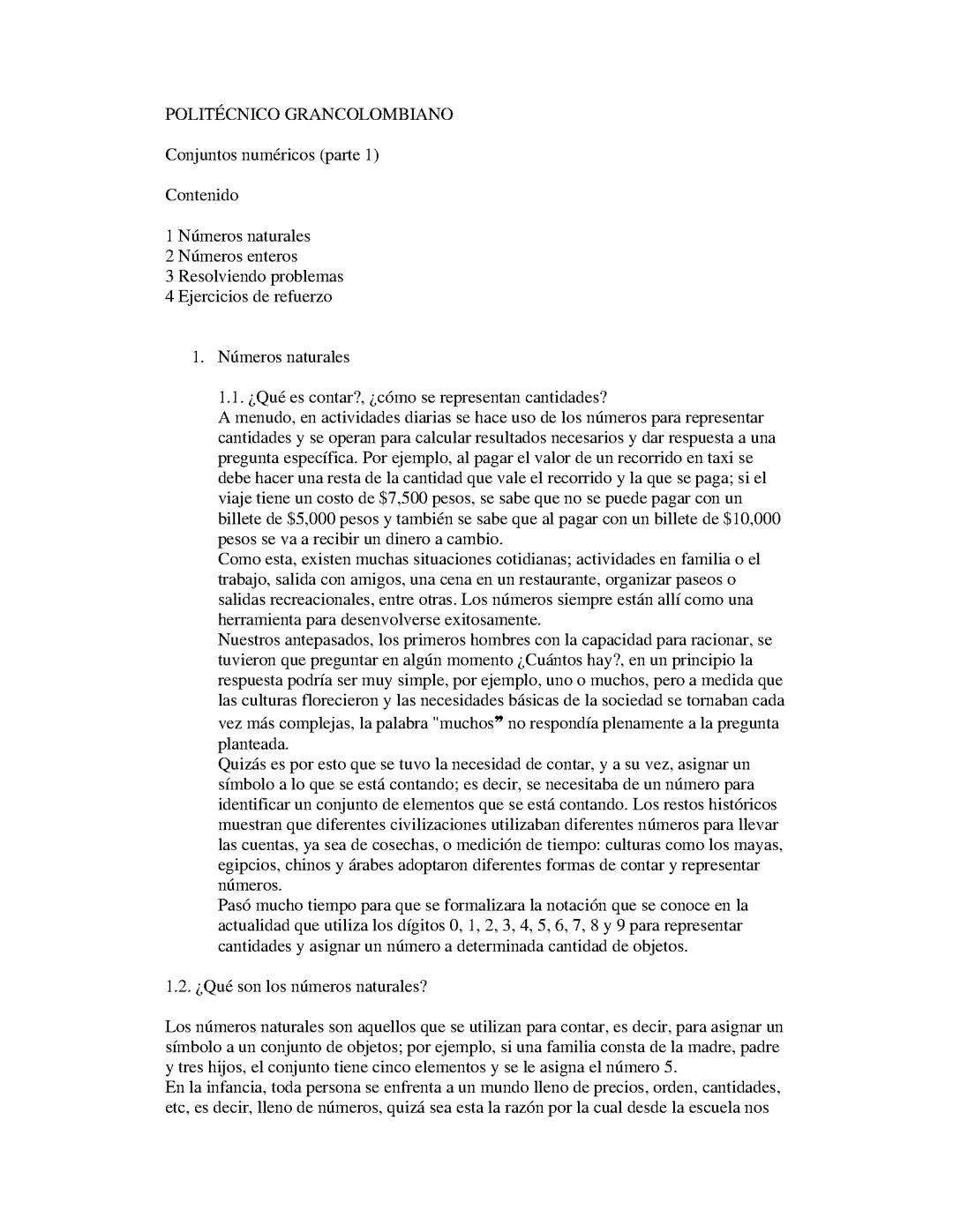 Conjuntos numéricos