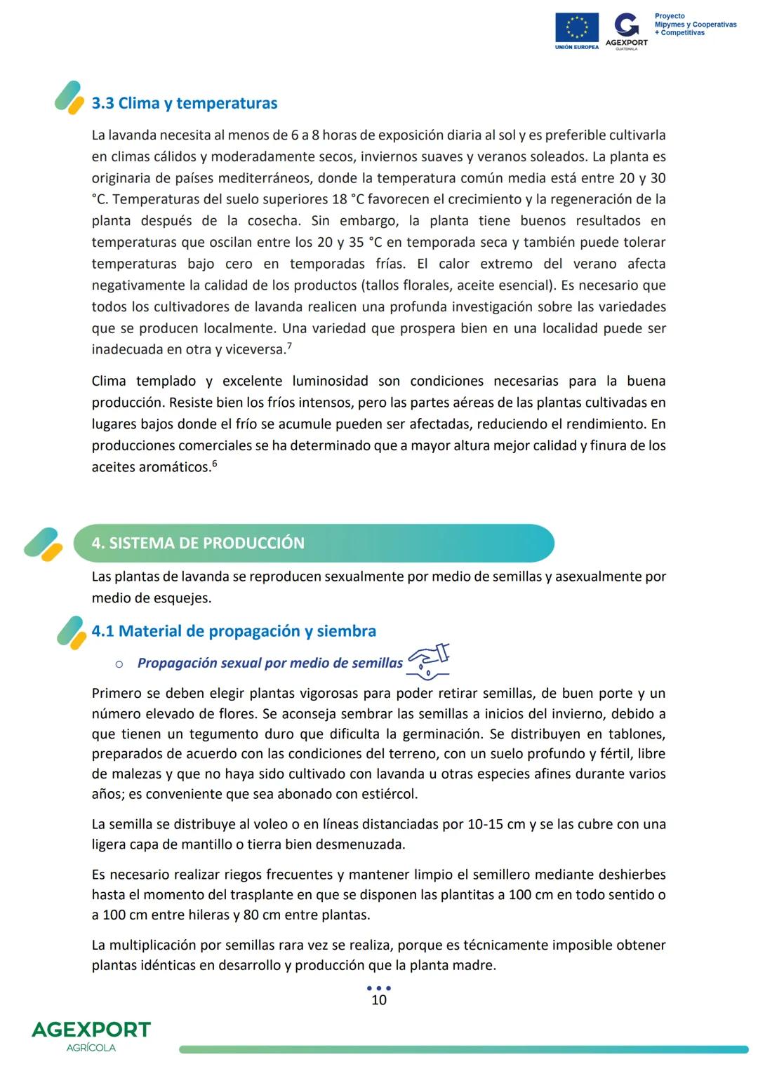G
AGEXPORT
Proyecto
Mipymes y Cooperativas
+ Competitivas
UNIÓN EUROPEA
GUATEMALA
Lavanda, Lavandula angustifolia
AGEXPORT
AGRÍCOLA CONTENID