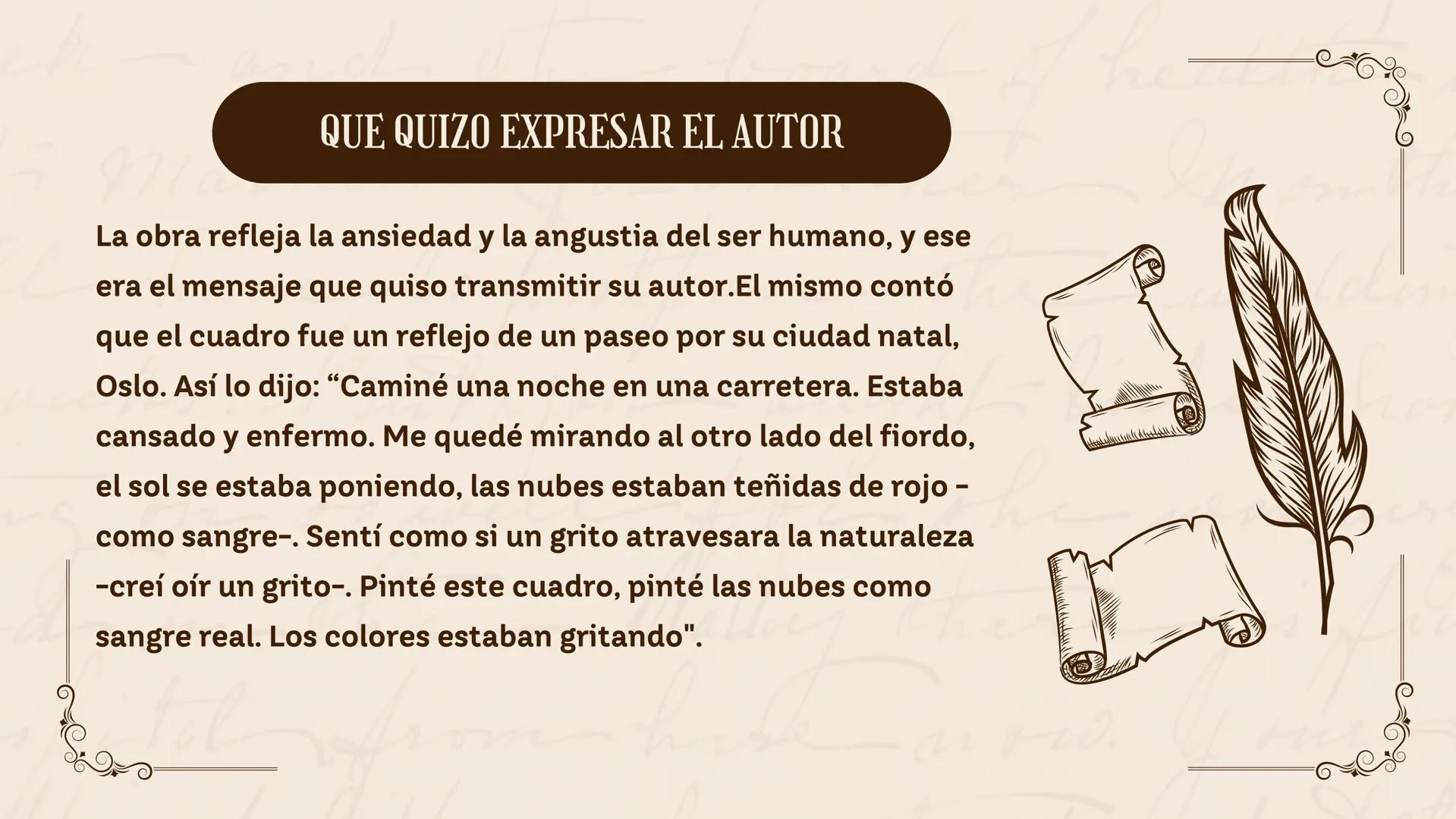 OBRA
EL GRITO
ANA VALERIA MENDEZ FLOREZ
10-02
Biblioteca Borcelle
Ether
now.
he EL GRITO
El grito es el título de cuatro cuadros del
noruego