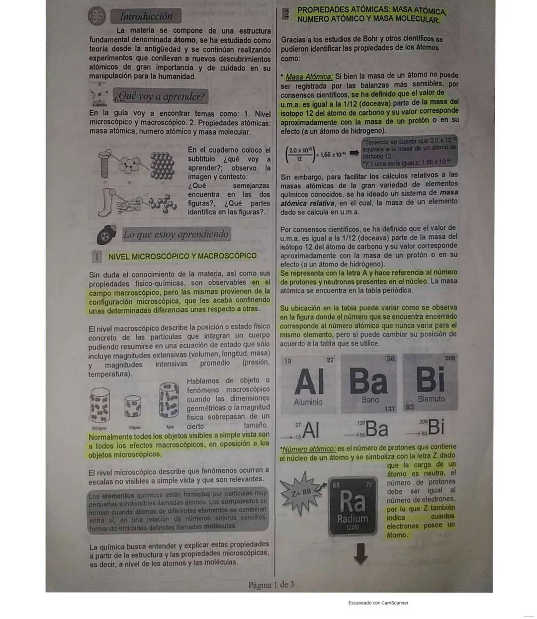 GUIA DE APRENDIZAJE AUTÓNOMO
N°4
EL ATOMO
Que voy a aprender?
• Qué semejantas encuentra en las dos figuras?
Norma
Escaneado con CamScanner