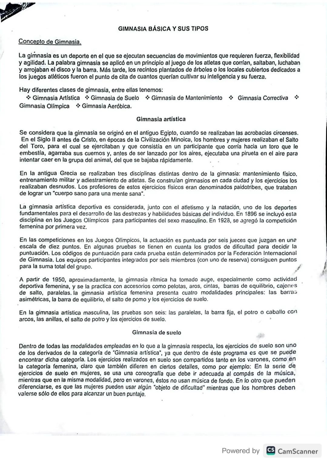 GIMNASIA BÁSICA Y SUS TIPOS
Concepto de Gimnasia,
La gimnasia es un deporte en el que se ejecutan secuencias de movimientos que requieren fu