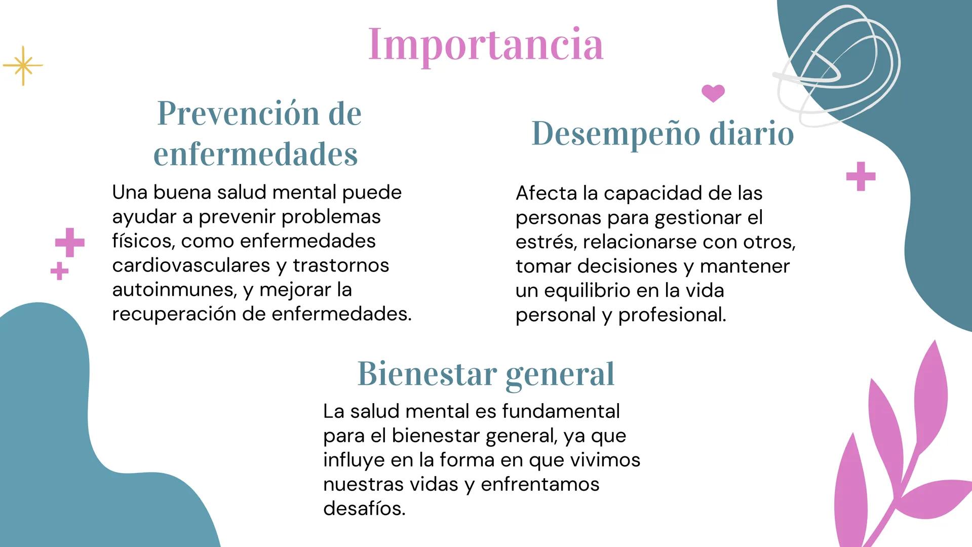 Salud Mental
+
必
5 Definición
La salud mental es un estado de bienestar en el
que el individuo es consciente de sus
capacidades, puede hacer