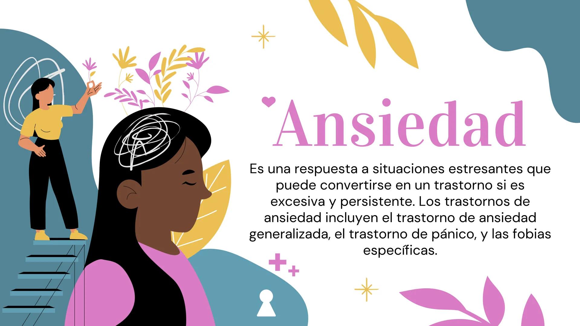 Salud Mental
+
必
5 Definición
La salud mental es un estado de bienestar en el
que el individuo es consciente de sus
capacidades, puede hacer