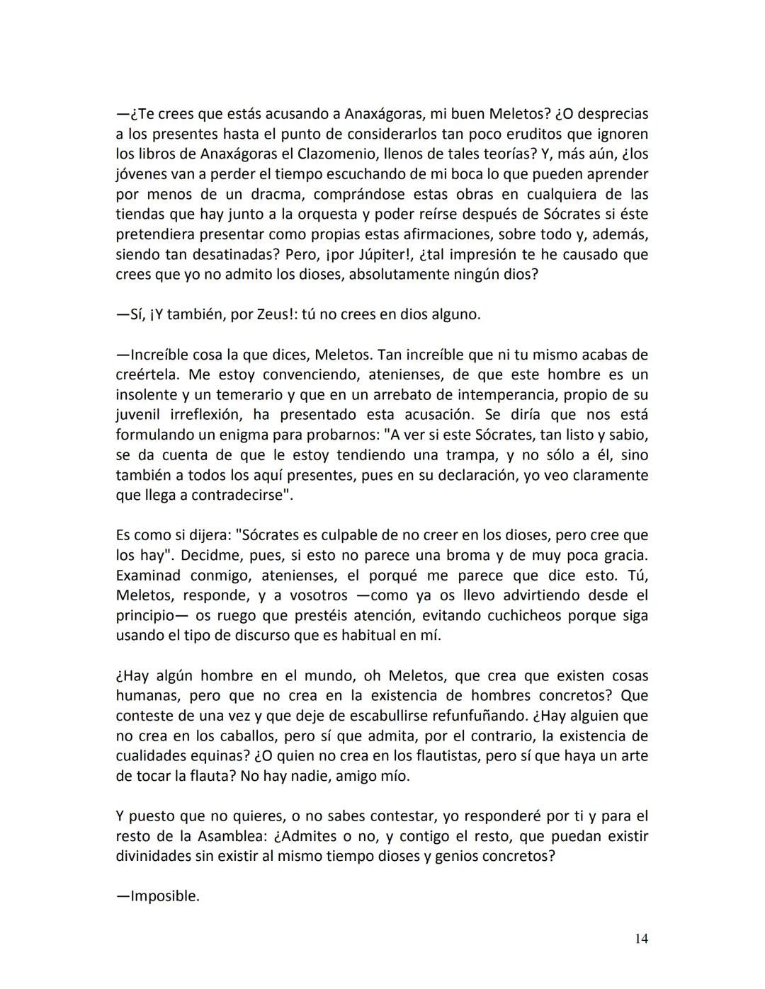 # PLATÓN
APOLOGÍA
DE
SÓCRATES
1 # PRIMERA PARTE
Defensa de Sócrates
¡Ciudadanos atenienses! Ignoro qué impresión habrán despertado en vos