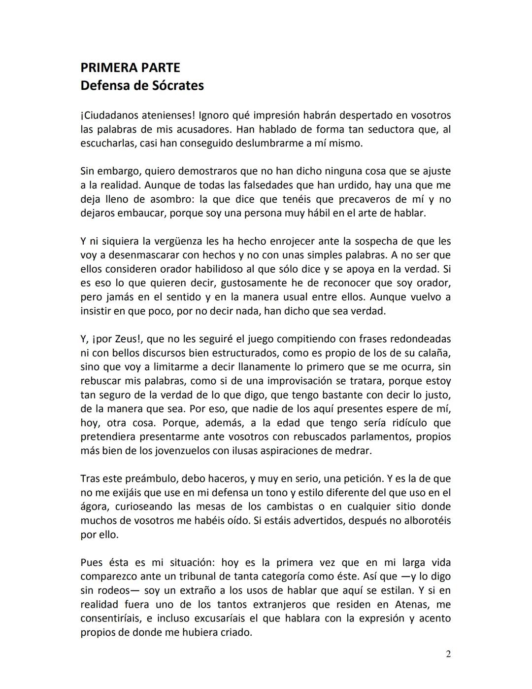 # PLATÓN
APOLOGÍA
DE
SÓCRATES
1 # PRIMERA PARTE
Defensa de Sócrates
¡Ciudadanos atenienses! Ignoro qué impresión habrán despertado en vos