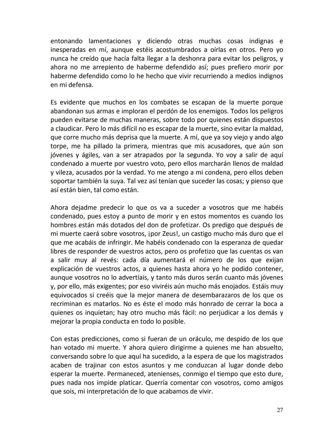 # PLATÓN
APOLOGÍA
DE
SÓCRATES
1 # PRIMERA PARTE
Defensa de Sócrates
¡Ciudadanos atenienses! Ignoro qué impresión habrán despertado en vos