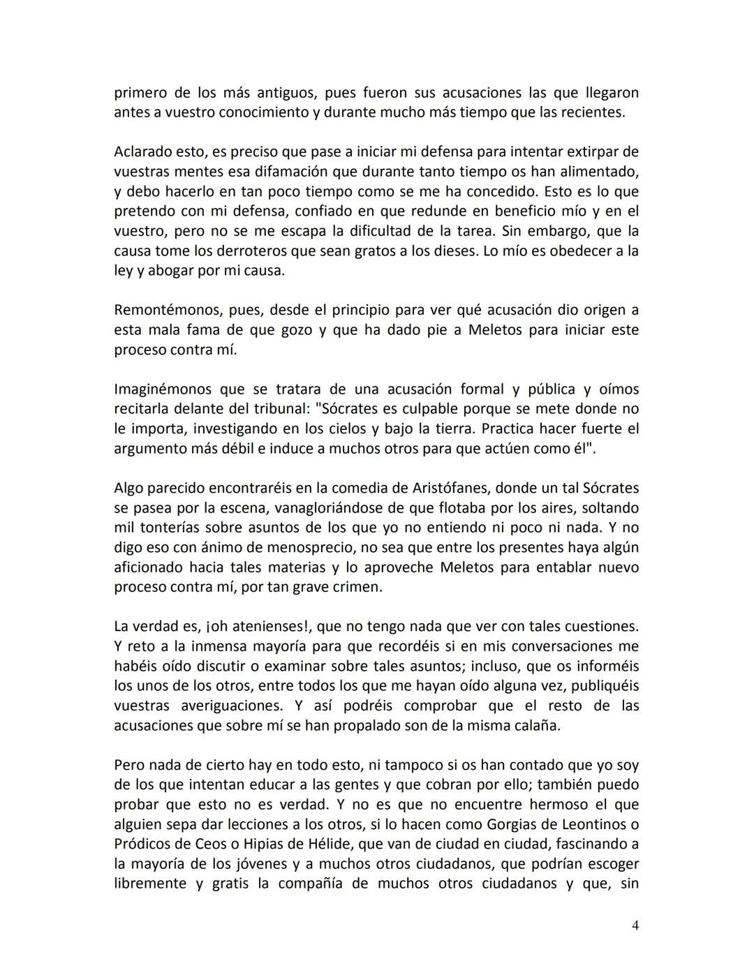 # PLATÓN
APOLOGÍA
DE
SÓCRATES
1 # PRIMERA PARTE
Defensa de Sócrates
¡Ciudadanos atenienses! Ignoro qué impresión habrán despertado en vos