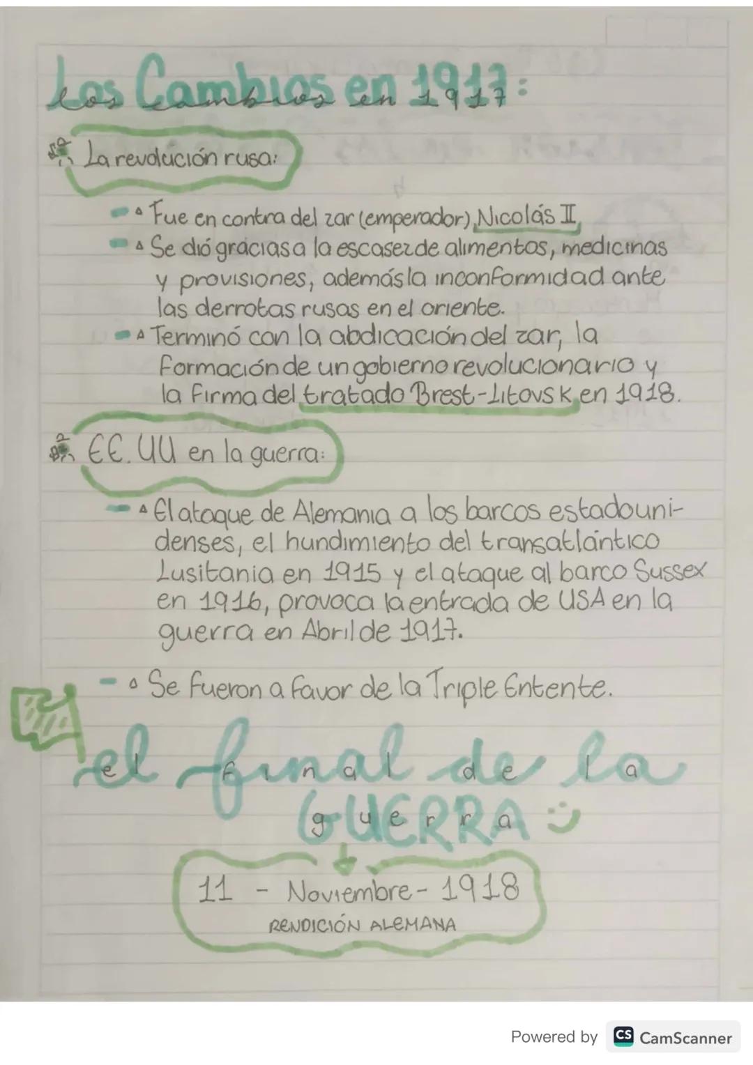 17 07 24
# la primera querra mundial
* Las rivalidades entre las potencias europeas propiciaron
* la multiplicación de alianzas defensi