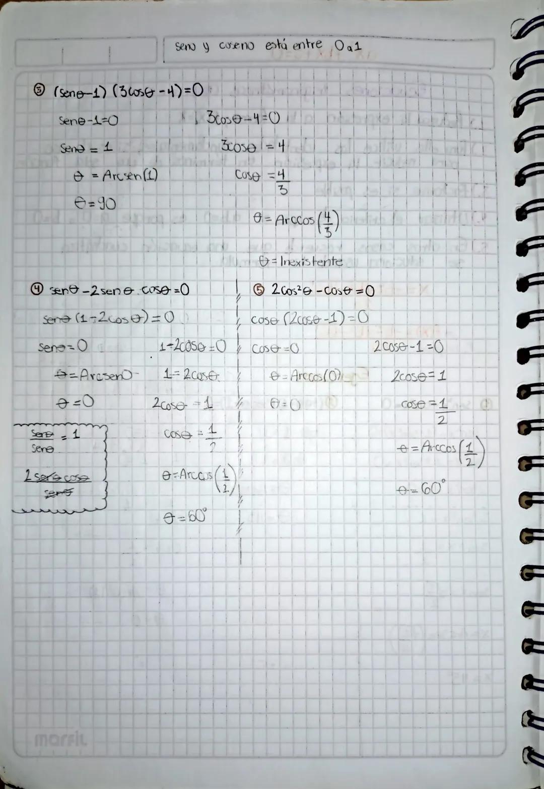Conceptos y formulas
| | 0° | 30° | 45° | 60° | 90° |
|---|---|---|---|---|---|
| Seno | $\frac{\sqrt{0}}{2} = 0$ | $\frac{\sqrt{1}}{2} =