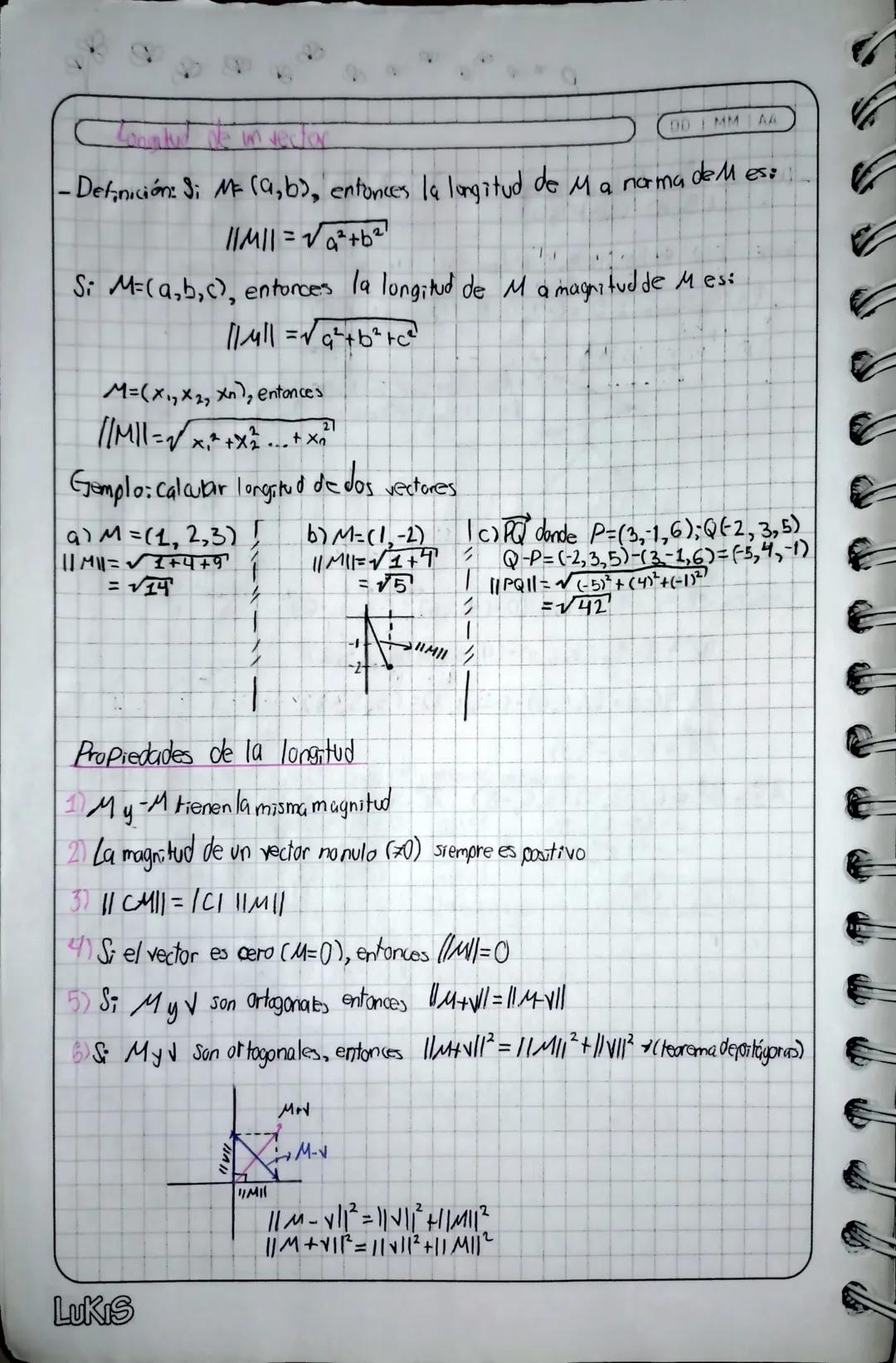 # Vectores en TR² y TB³
DD IMMIAA
- Definición: Un vector geométrico es un segmento entre dos puntos que
tiene magnitud y dirección. Se re