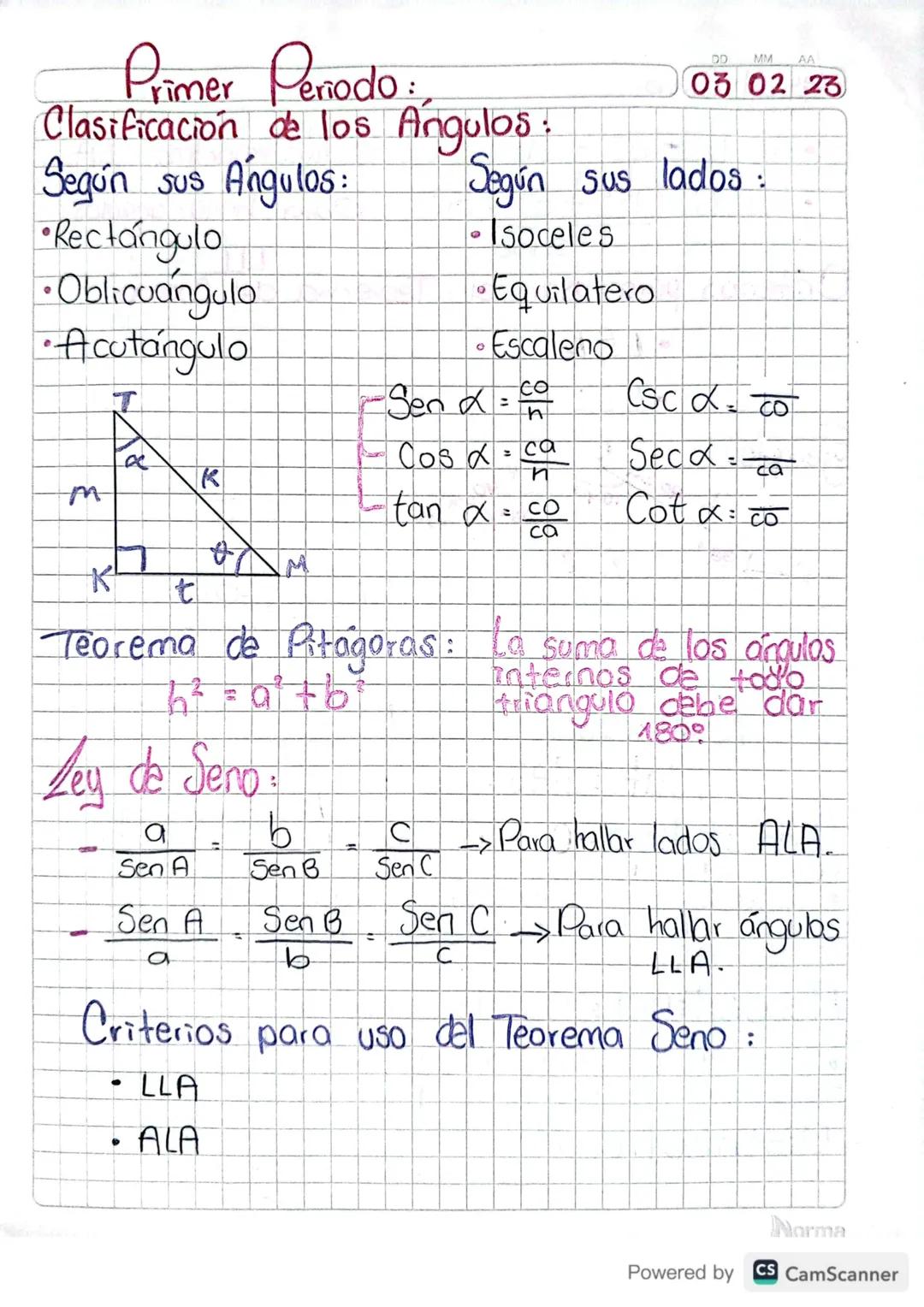 Apuntes de las leyes Matemáticas
