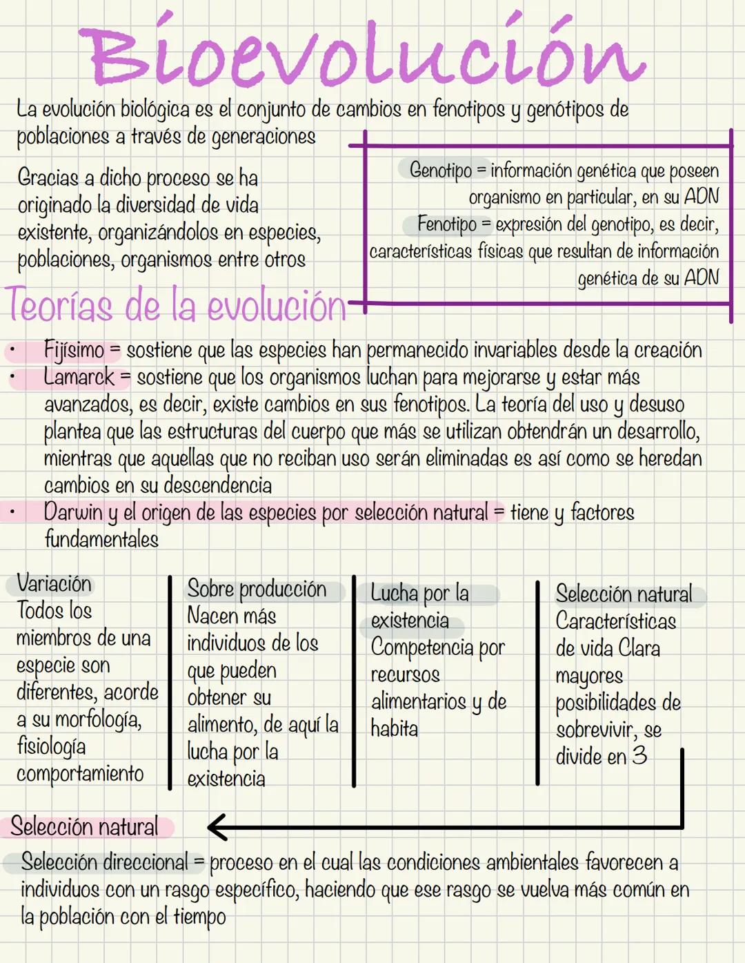 Bioevolución
La evolución biológica es el conjunto de cambios en fenotipos y genótipos de
poblaciones a través de generaciones
Gracias a dic