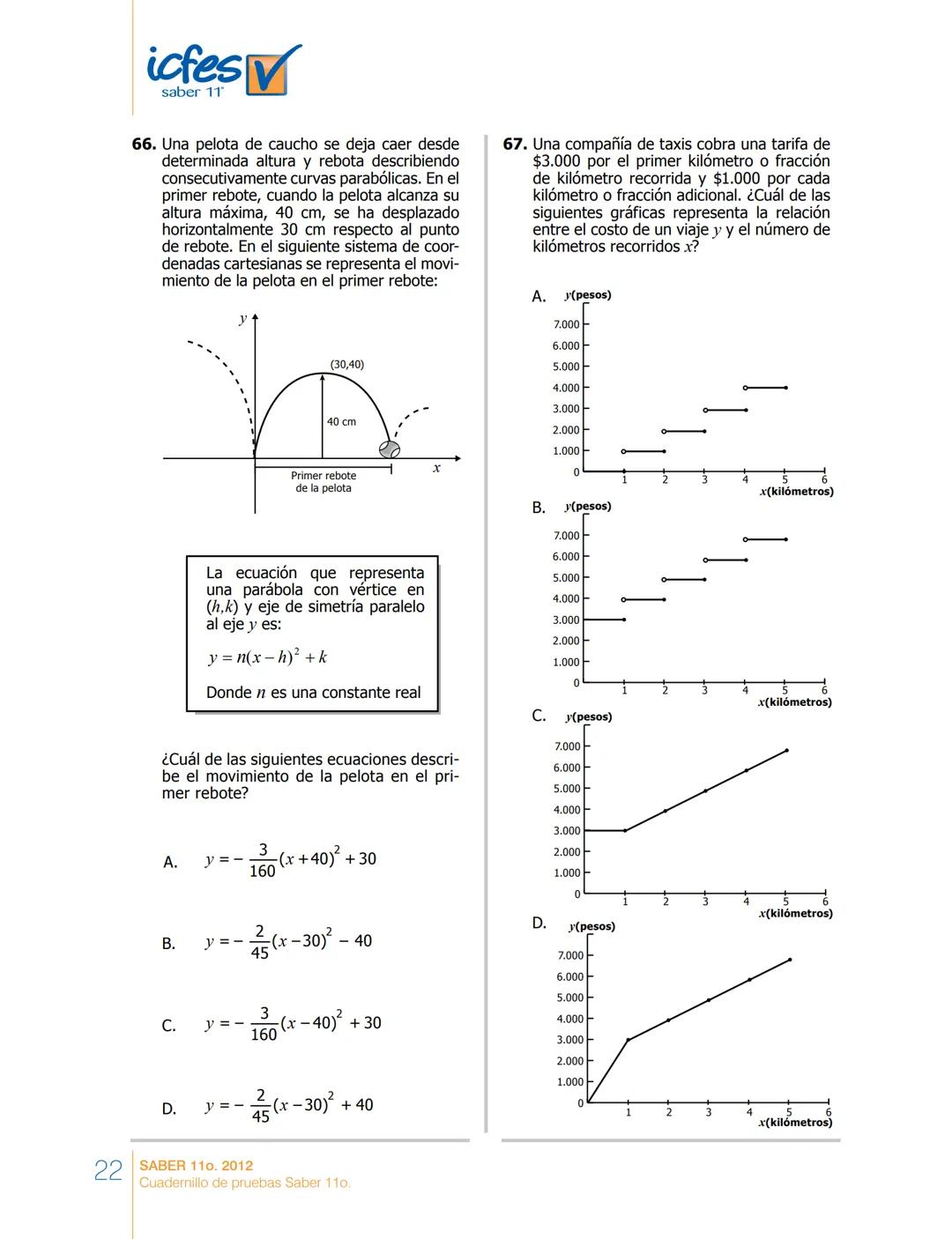 saber 11°
icfes V
☑
CUADERNILLO
DE PREGUNTAS
SABER 110. 2012
Cuadernillo de pruebas Saber 110.
Ministerio de
Educación Nacional
República de