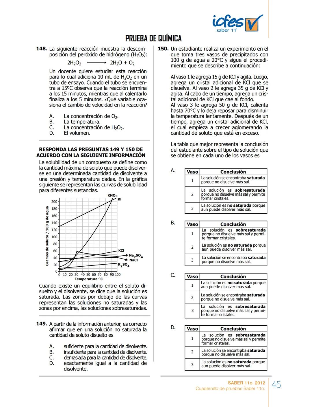 saber 11°
icfes V
☑
CUADERNILLO
DE PREGUNTAS
SABER 110. 2012
Cuadernillo de pruebas Saber 110.
Ministerio de
Educación Nacional
República de