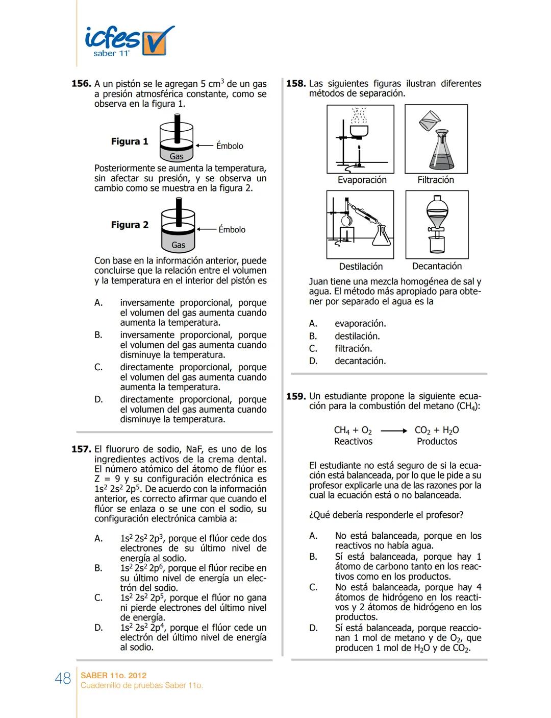 saber 11°
icfes V
☑
CUADERNILLO
DE PREGUNTAS
SABER 110. 2012
Cuadernillo de pruebas Saber 110.
Ministerio de
Educación Nacional
República de