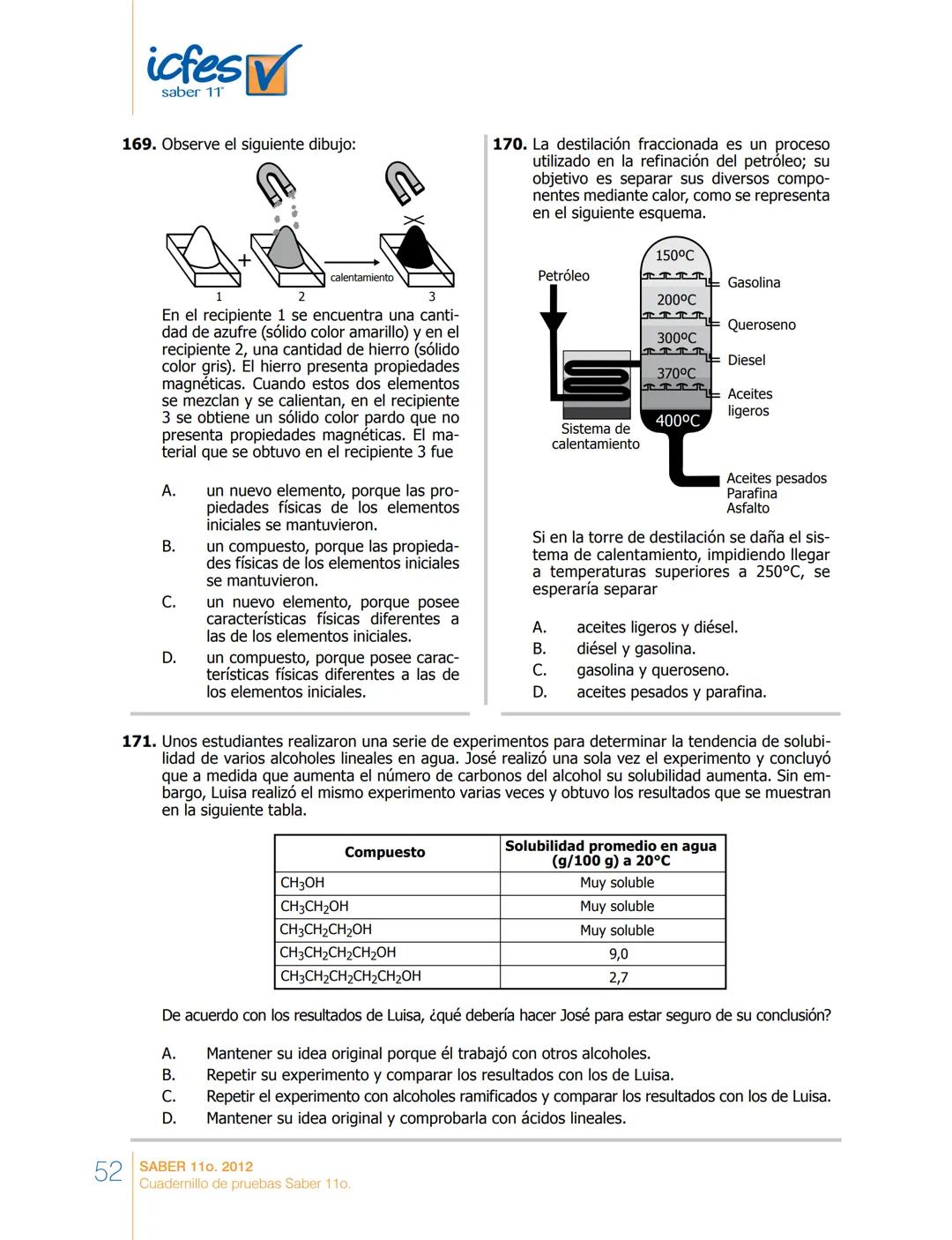 saber 11°
icfes V
☑
CUADERNILLO
DE PREGUNTAS
SABER 110. 2012
Cuadernillo de pruebas Saber 110.
Ministerio de
Educación Nacional
República de