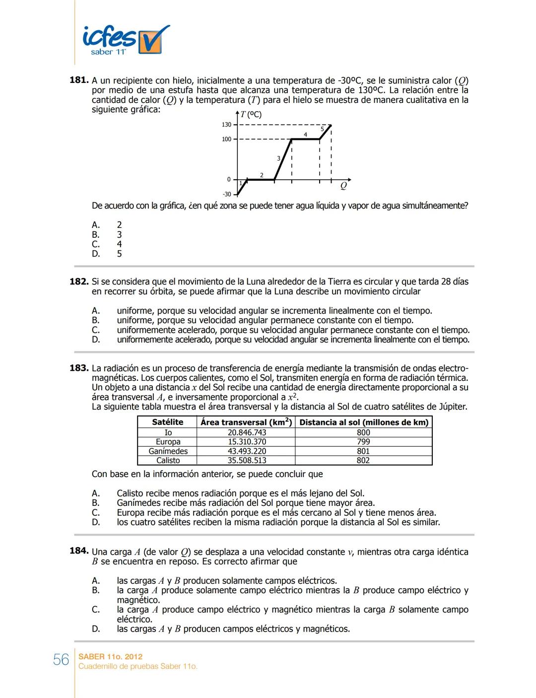 saber 11°
icfes V
☑
CUADERNILLO
DE PREGUNTAS
SABER 110. 2012
Cuadernillo de pruebas Saber 110.
Ministerio de
Educación Nacional
República de