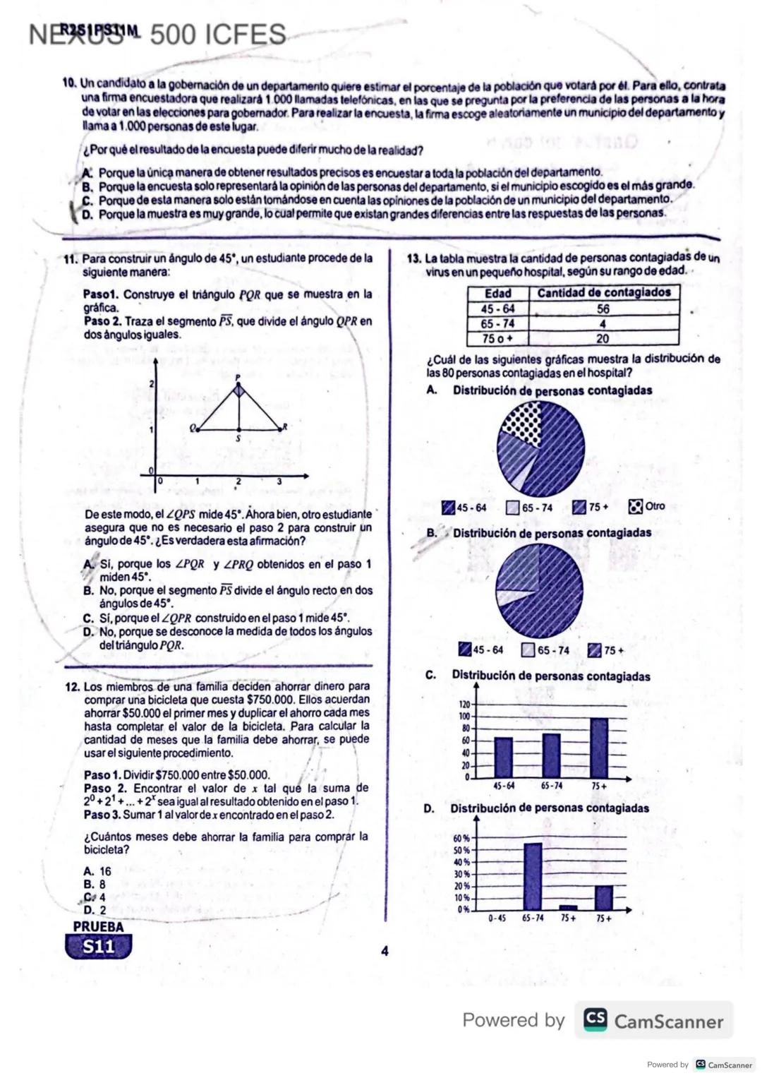 NEXUS 500 ICFES
-
R1S1PS11M
Prueba de Matemáticas
1. Alejandro empacò agua en 100 botellas iguales y quiere verificar que la cantidad de agu