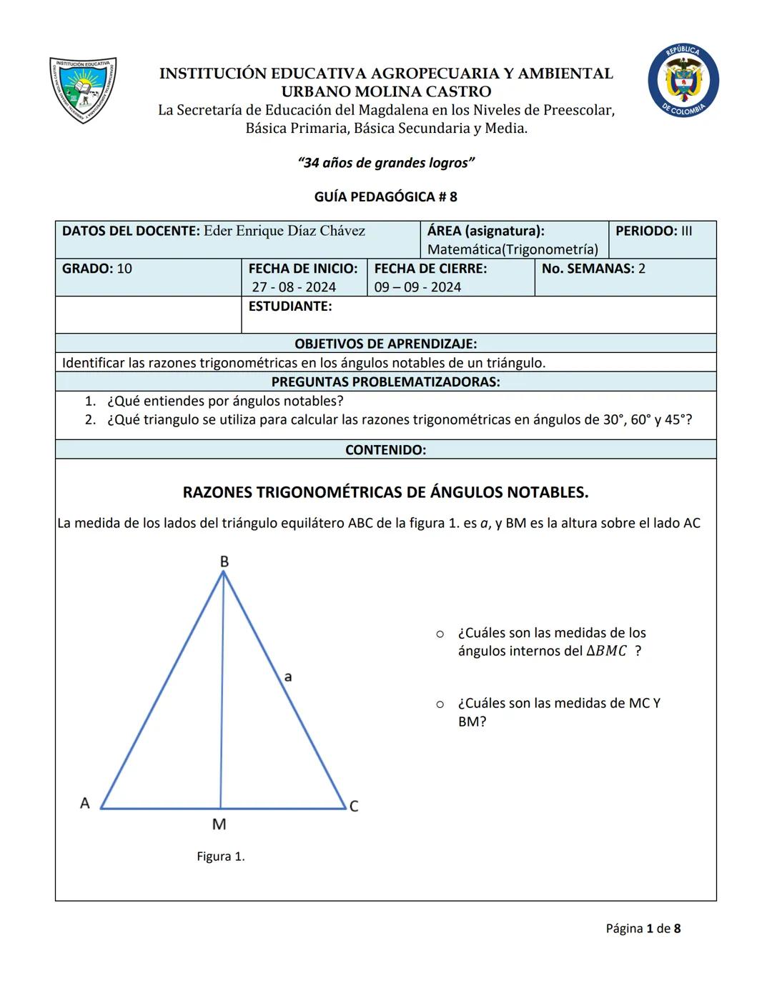 INSTITUCIÓN EDUCATIVA AGROPECUARIA Y AMBIENTAL
URBANO MOLINA CASTRO
La Secretaría de Educación del Magdalena en los Niveles de Preescolar,
B