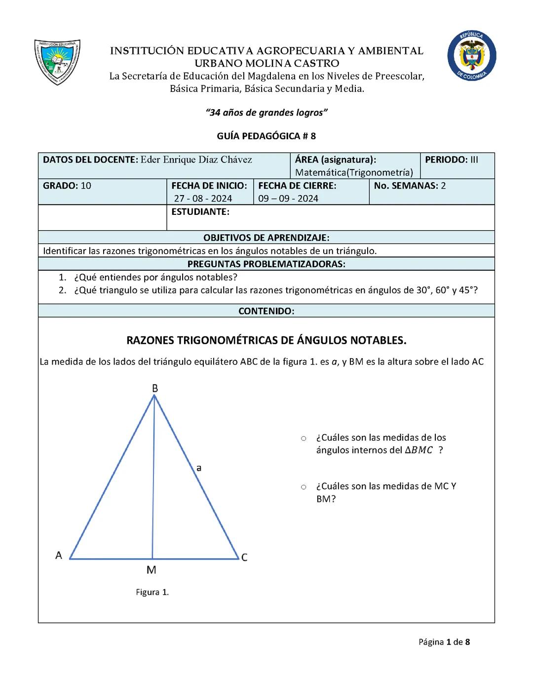 Reacciones trigonométricas